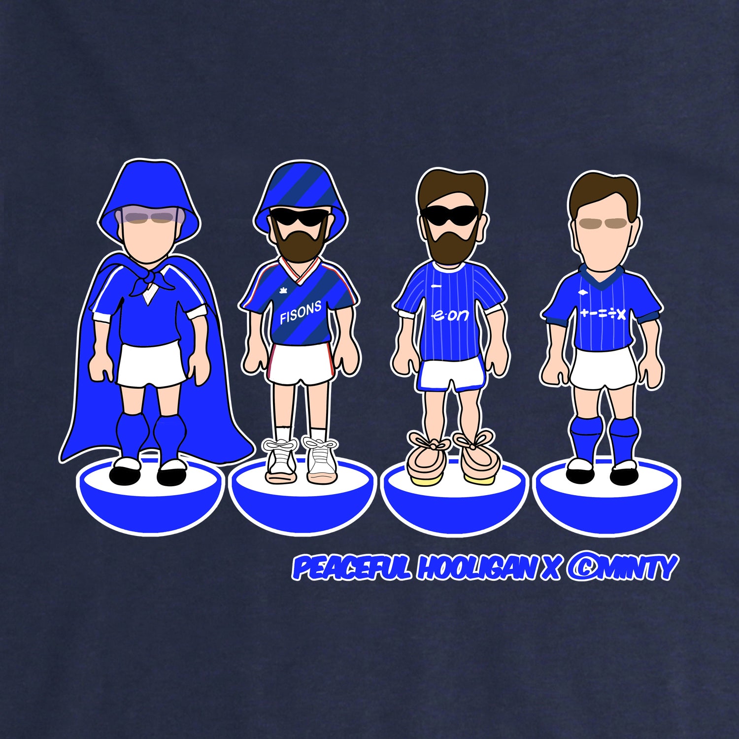 Ipswich Subbuteo Sweatshirt Navy - Peaceful Hooligan