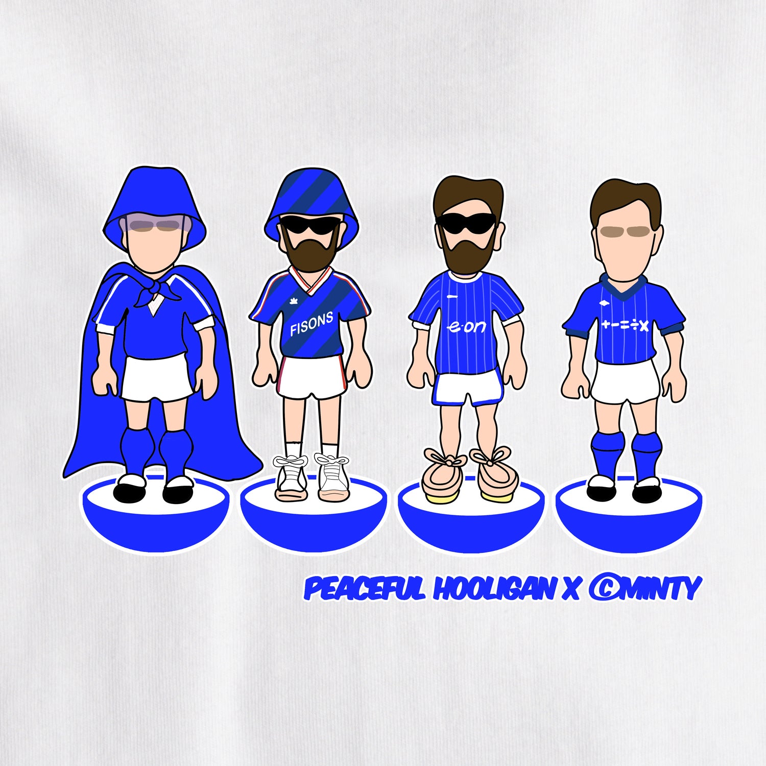 Ipswich Subbuteo T-Shirt White - Peaceful Hooligan