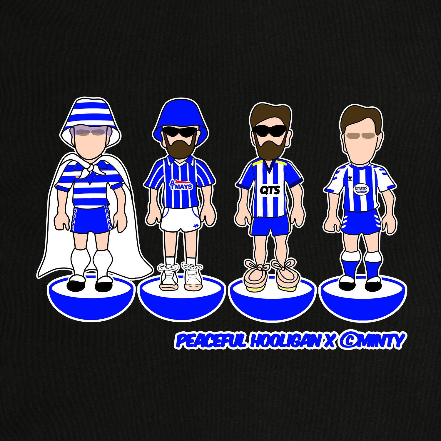 Kilmarnock Subbuteo T-Shirt Black - Peaceful Hooligan