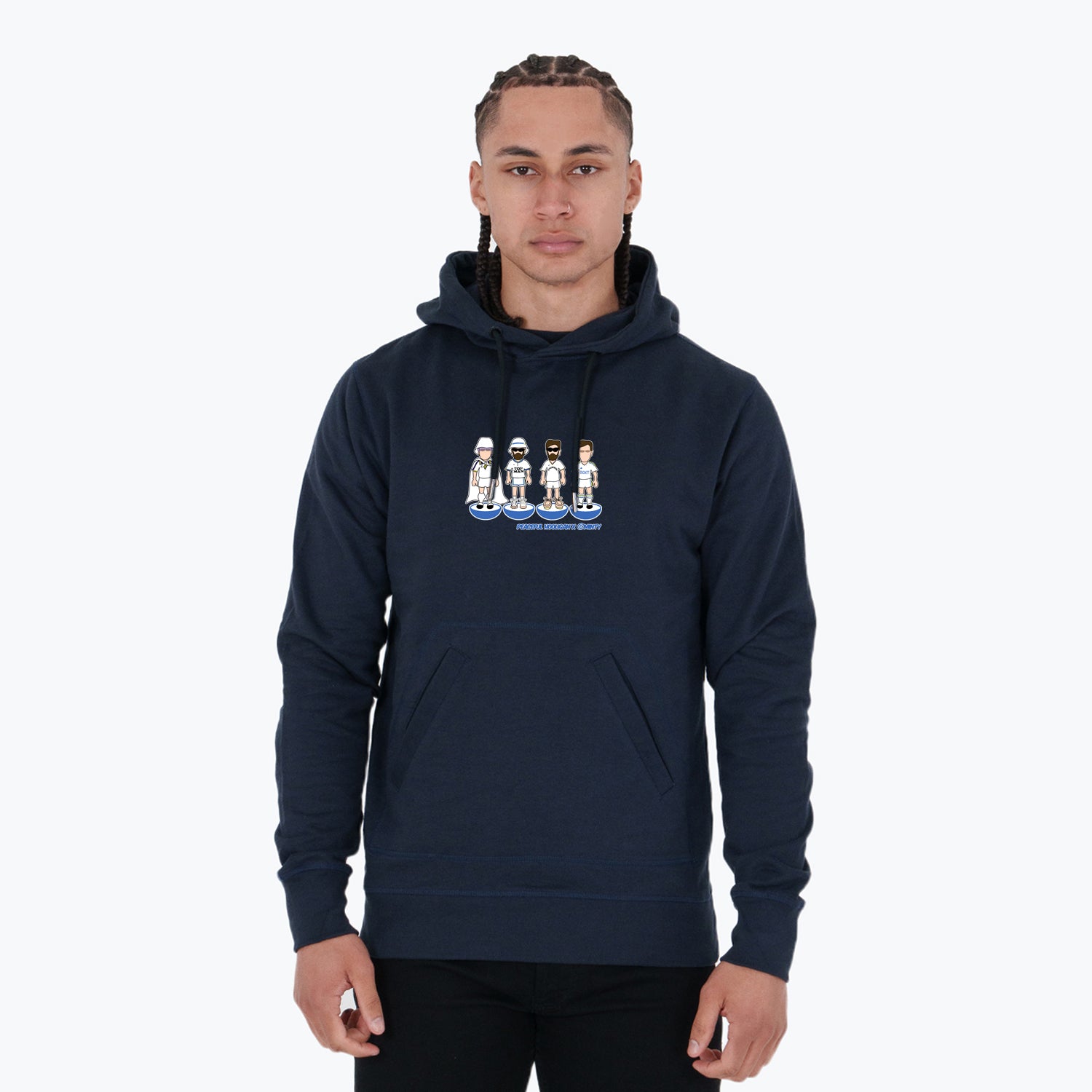Leeds Subbuteo Hoodie Navy - Peaceful Hooligan