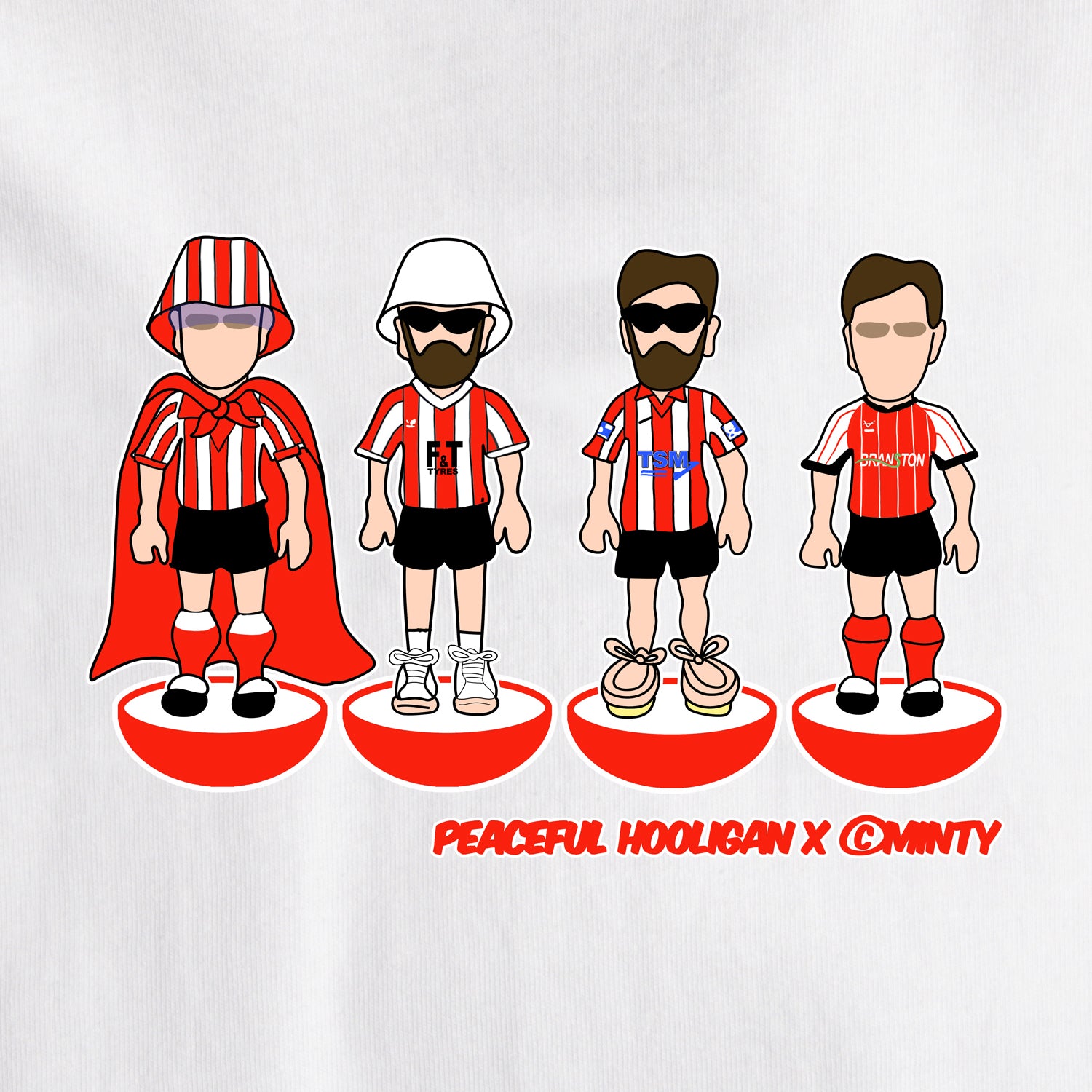 Lincoln City Subbuteo T-Shirt White - Peaceful Hooligan