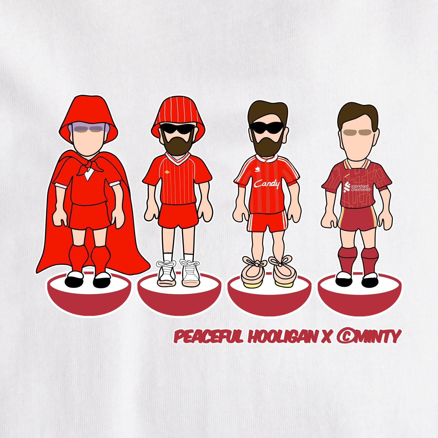 Liverpool Subbuteo T-Shirt White - Peaceful Hooligan