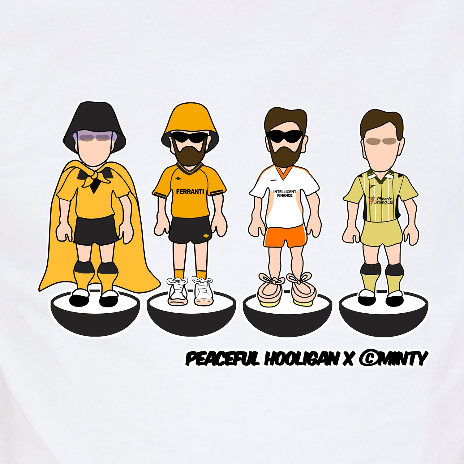 Livingston Subbuteo T-Shirt White - Peaceful Hooligan