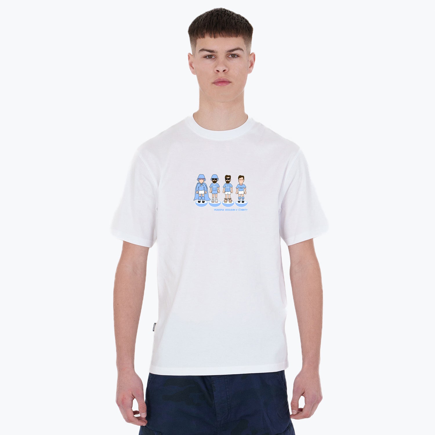 Manchester City Subbuteo T-Shirt White - Peaceful Hooligan