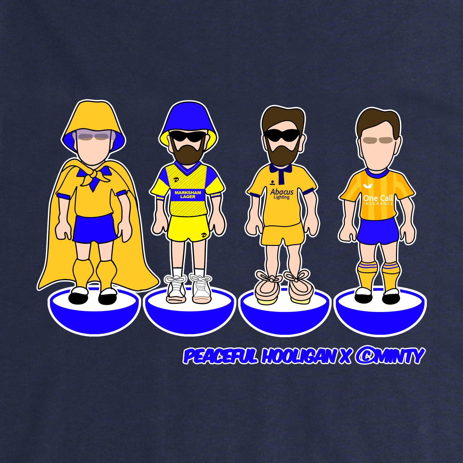 Mansfield Town Subbuteo Sweatshirt Navy - Peaceful Hooligan