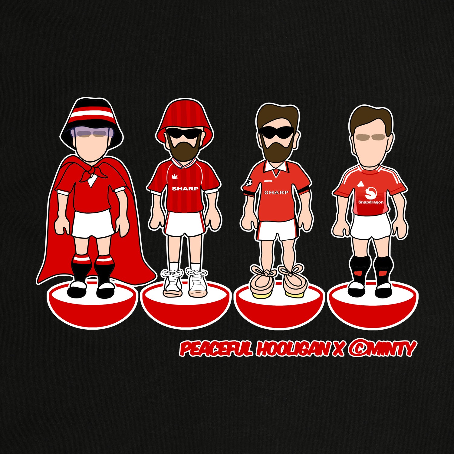 Yanited Subbuteo Hoodie Black - Peaceful Hooligan