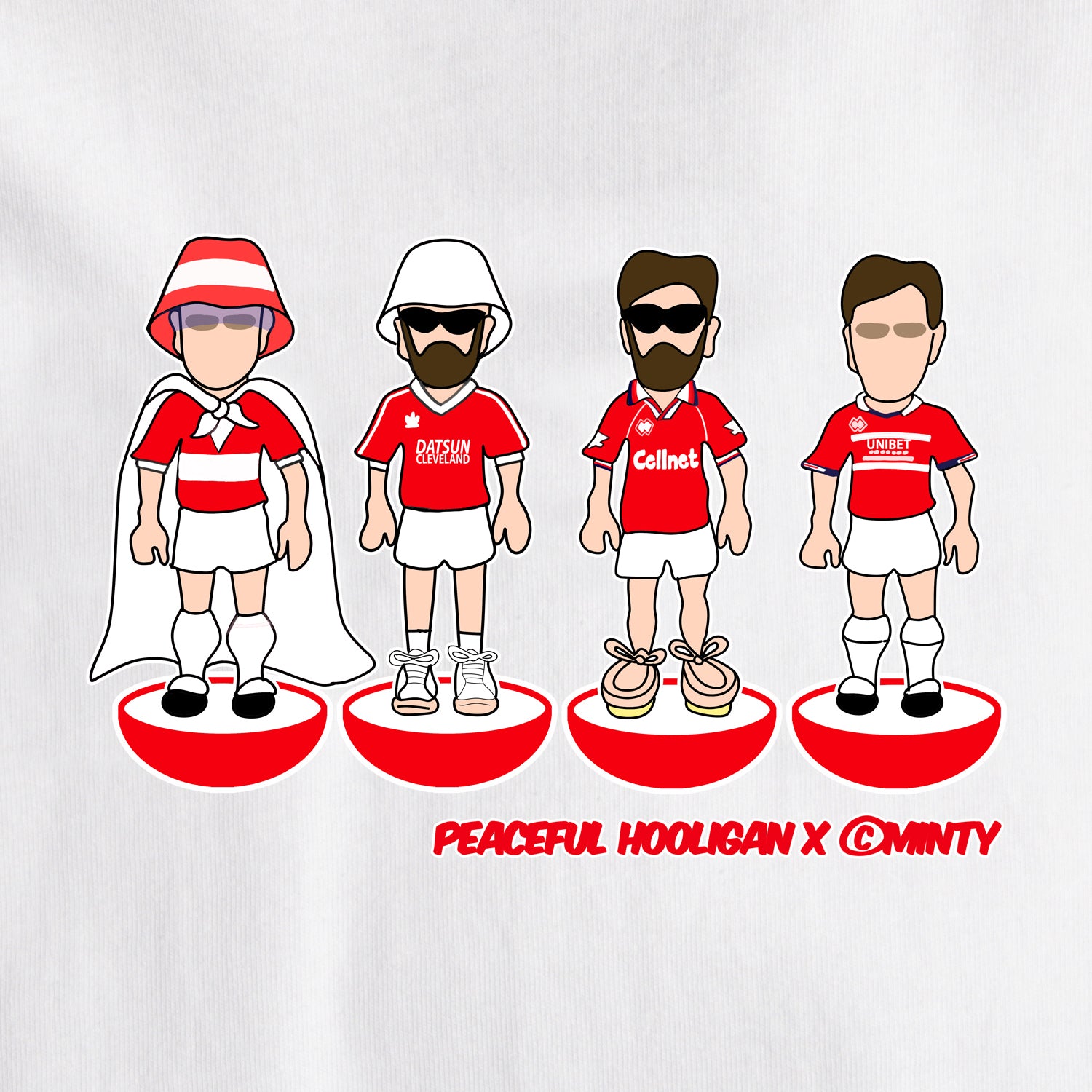 Middlesbrough Subbuteo T-Shirt White - Peaceful Hooligan