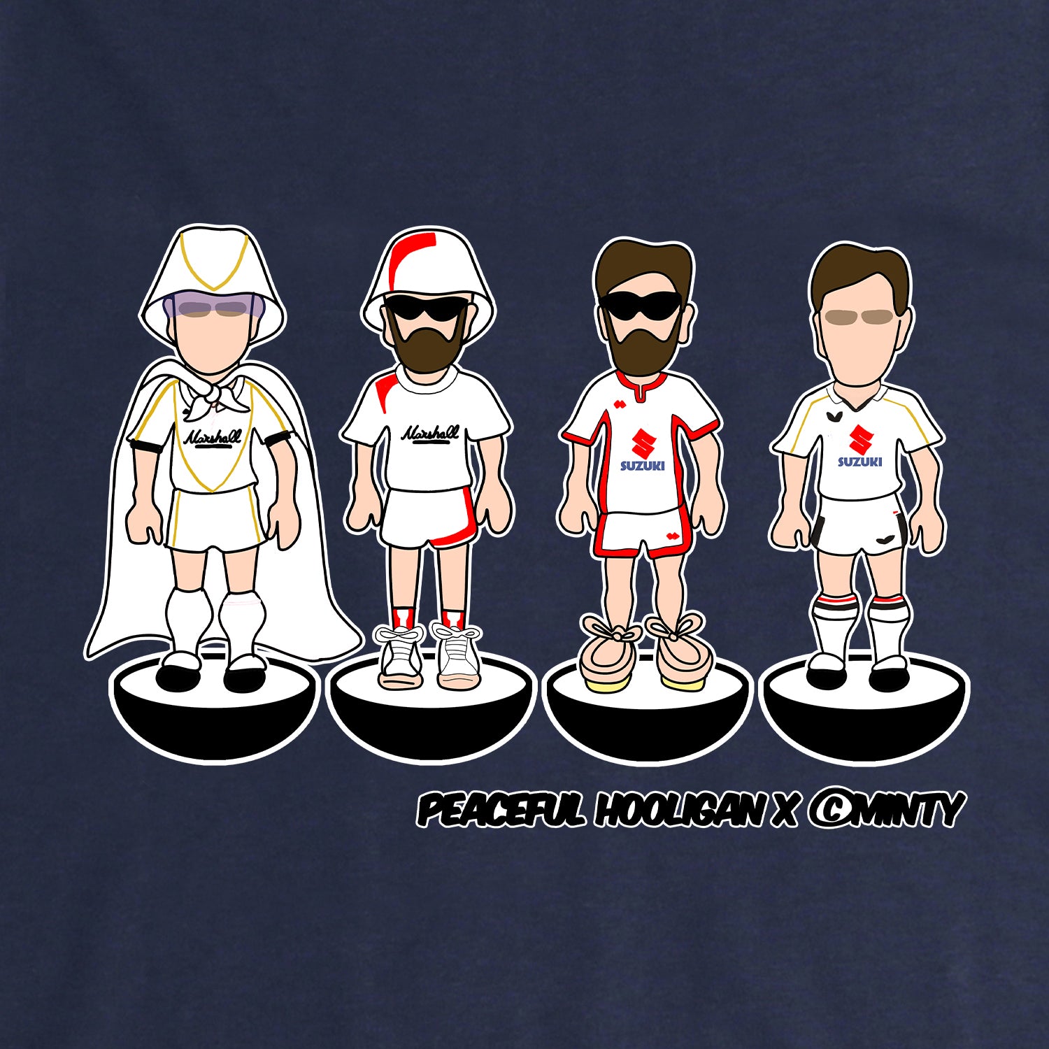 Milton Keynes Dons Subbuteo T-Shirt Navy - Peaceful Hooligan