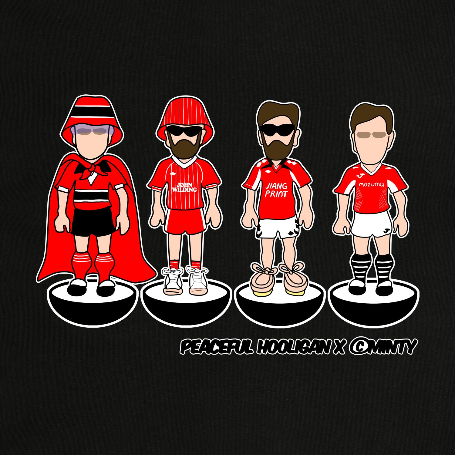 Morecambe Subbuteo Hoodie Black - Peaceful Hooligan