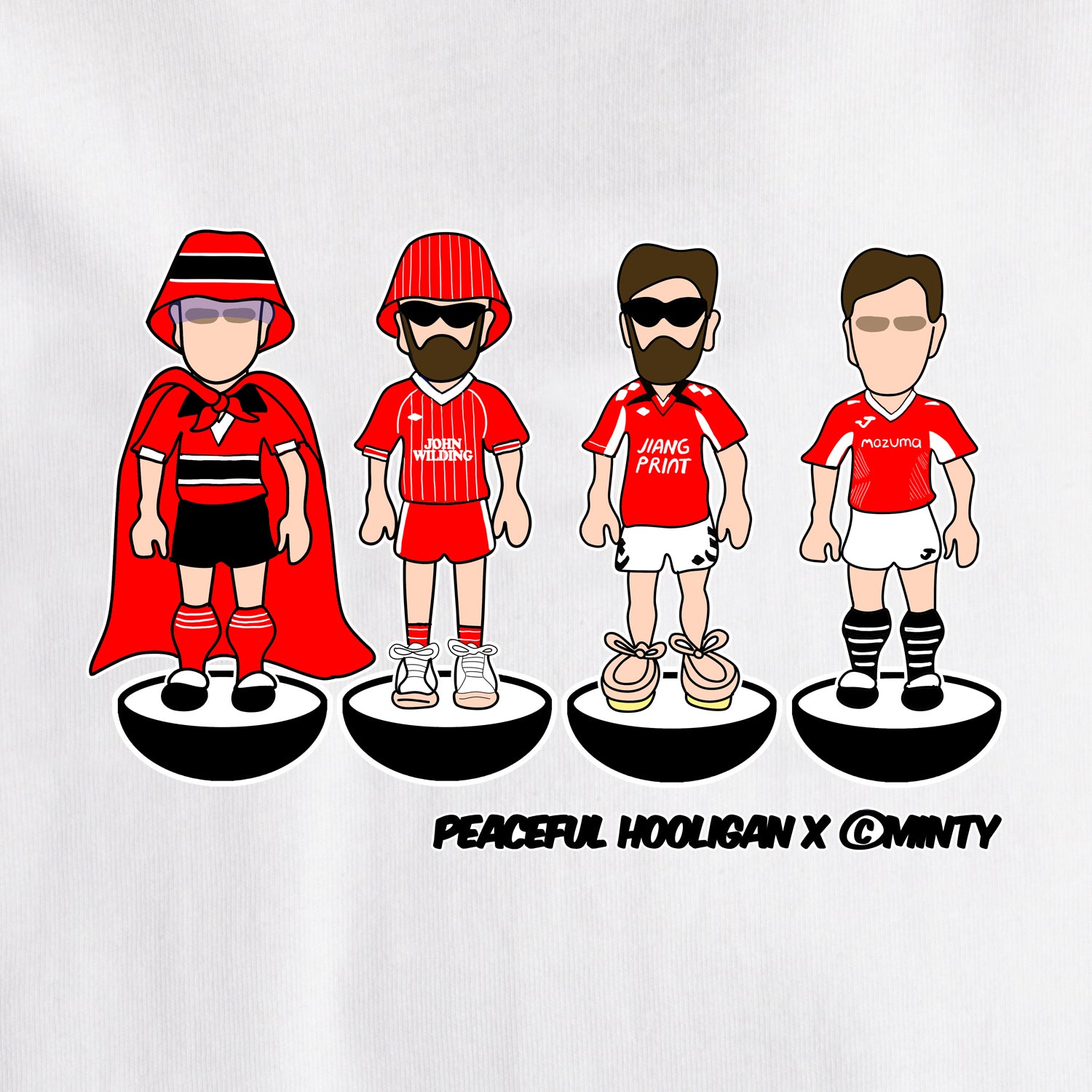 Morecambe Subbuteo T-Shirt White - Peaceful Hooligan