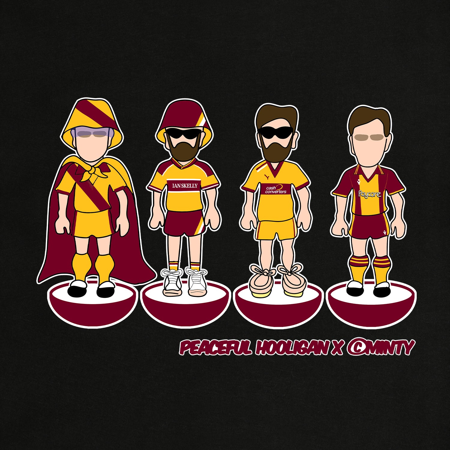 Motherwell Subbuteo Hoodie Black - Peaceful Hooligan