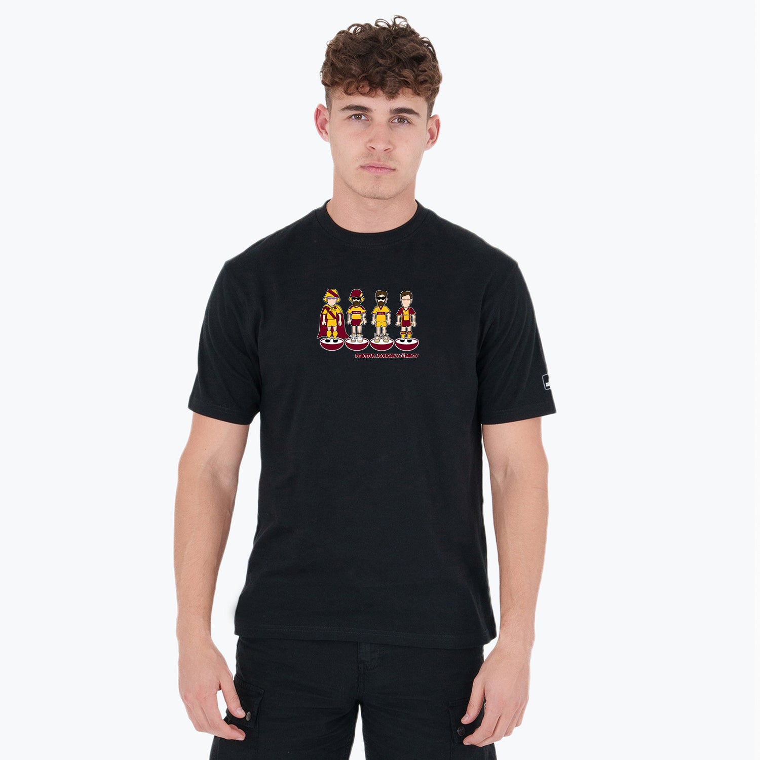 Motherwell Subbuteo T-Shirt Black - Peaceful Hooligan