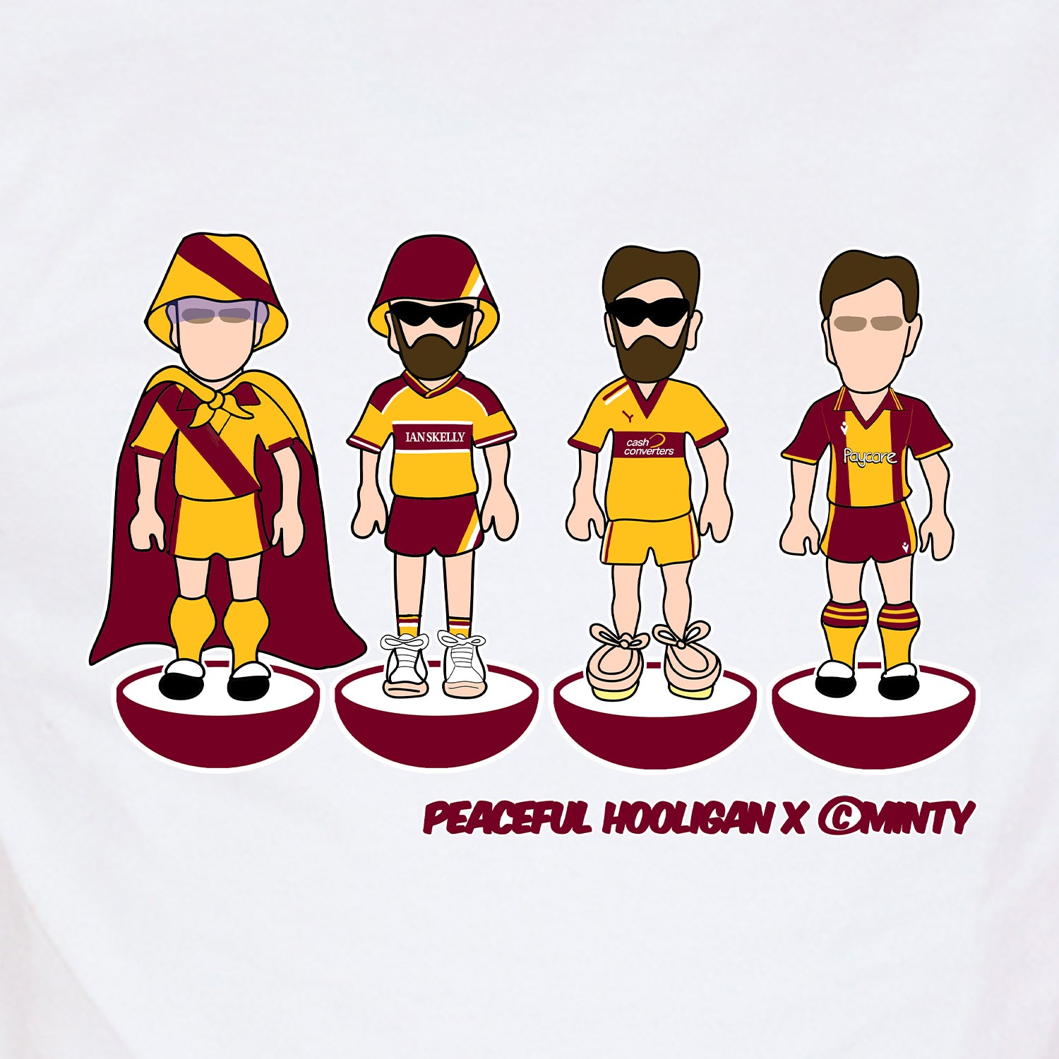 Motherwell Subbuteo T-Shirt White - Peaceful Hooligan