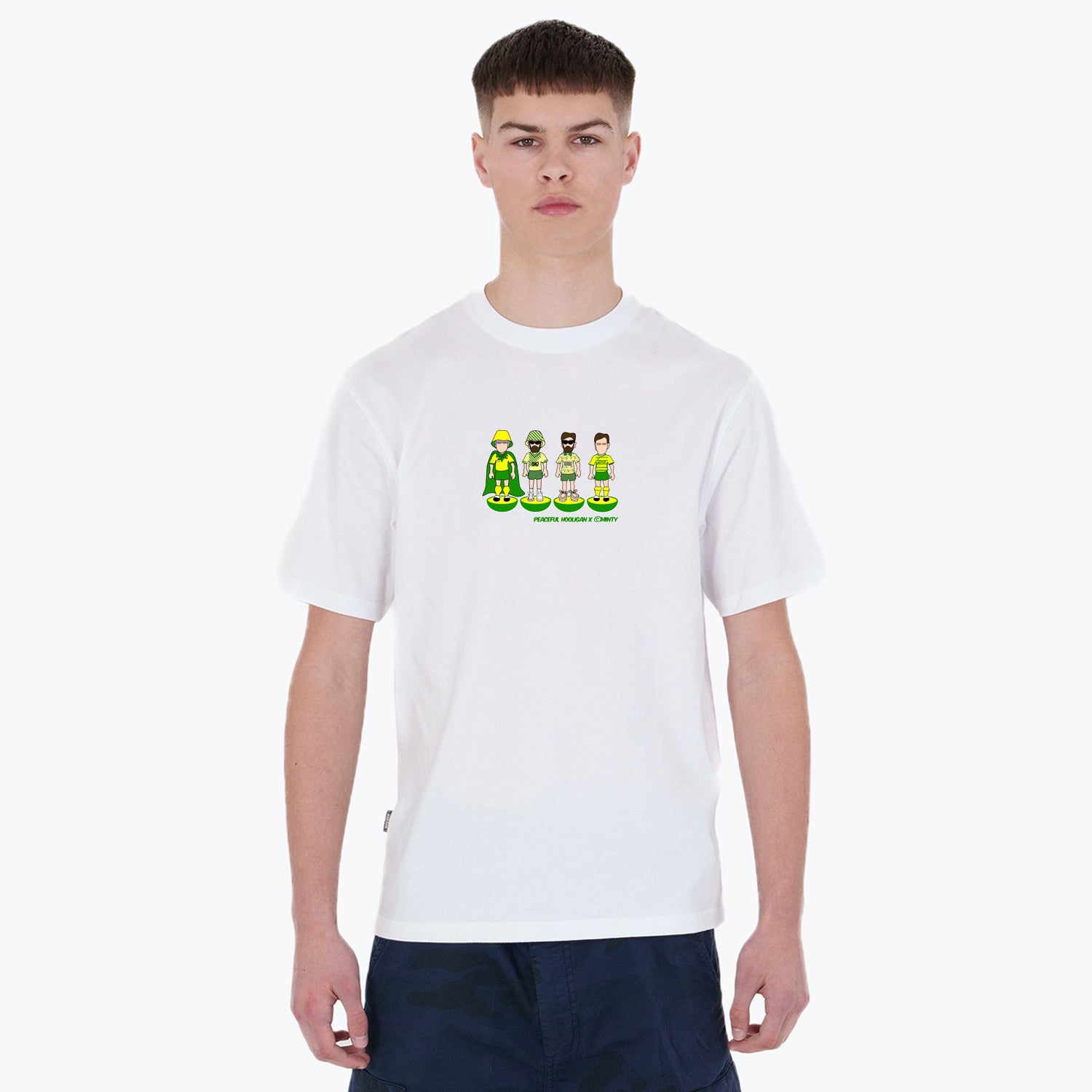 Norwich Subbuteo T-Shirt White - Peaceful Hooligan