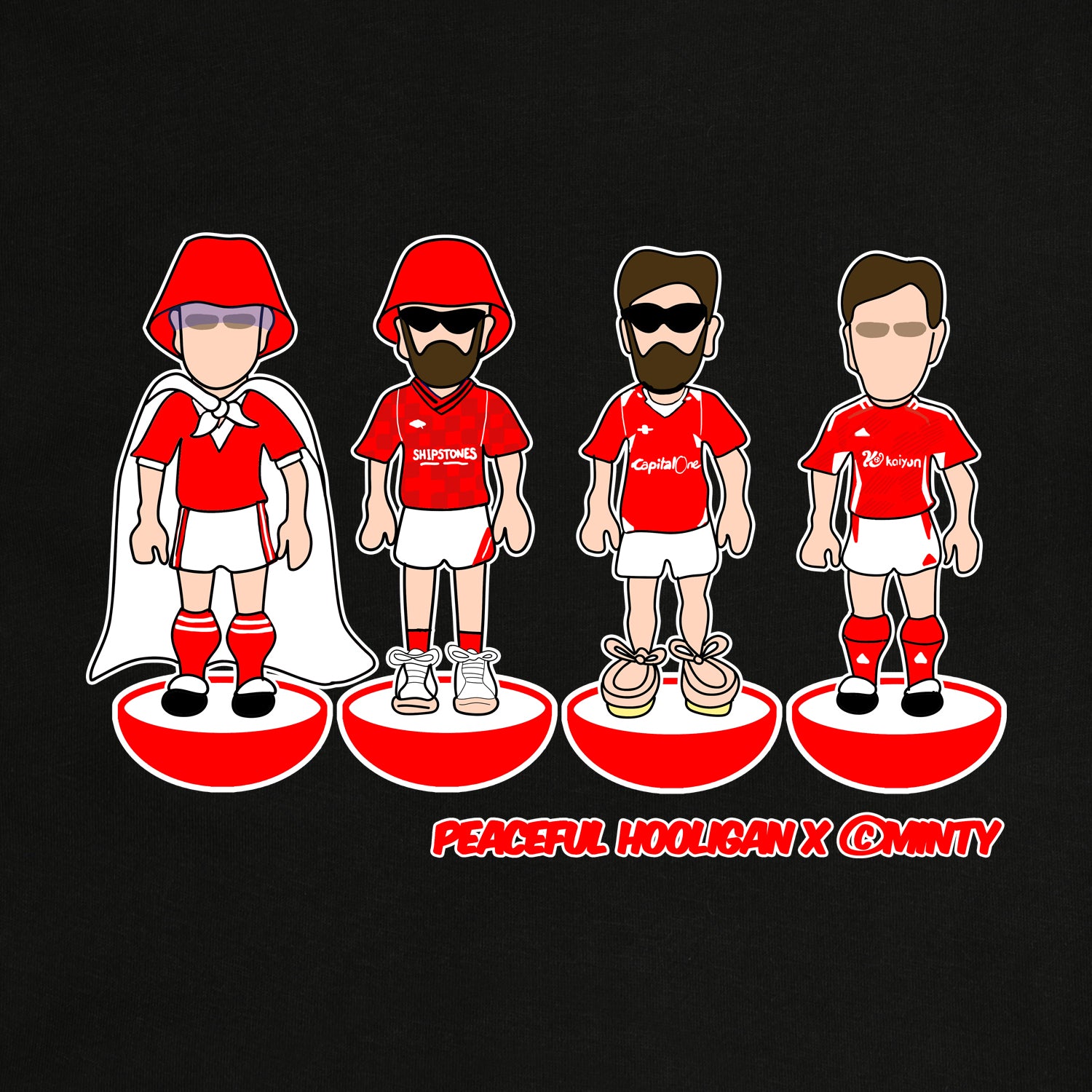 Nottingham Subbuteo Sweatshirt Black - Peaceful Hooligan