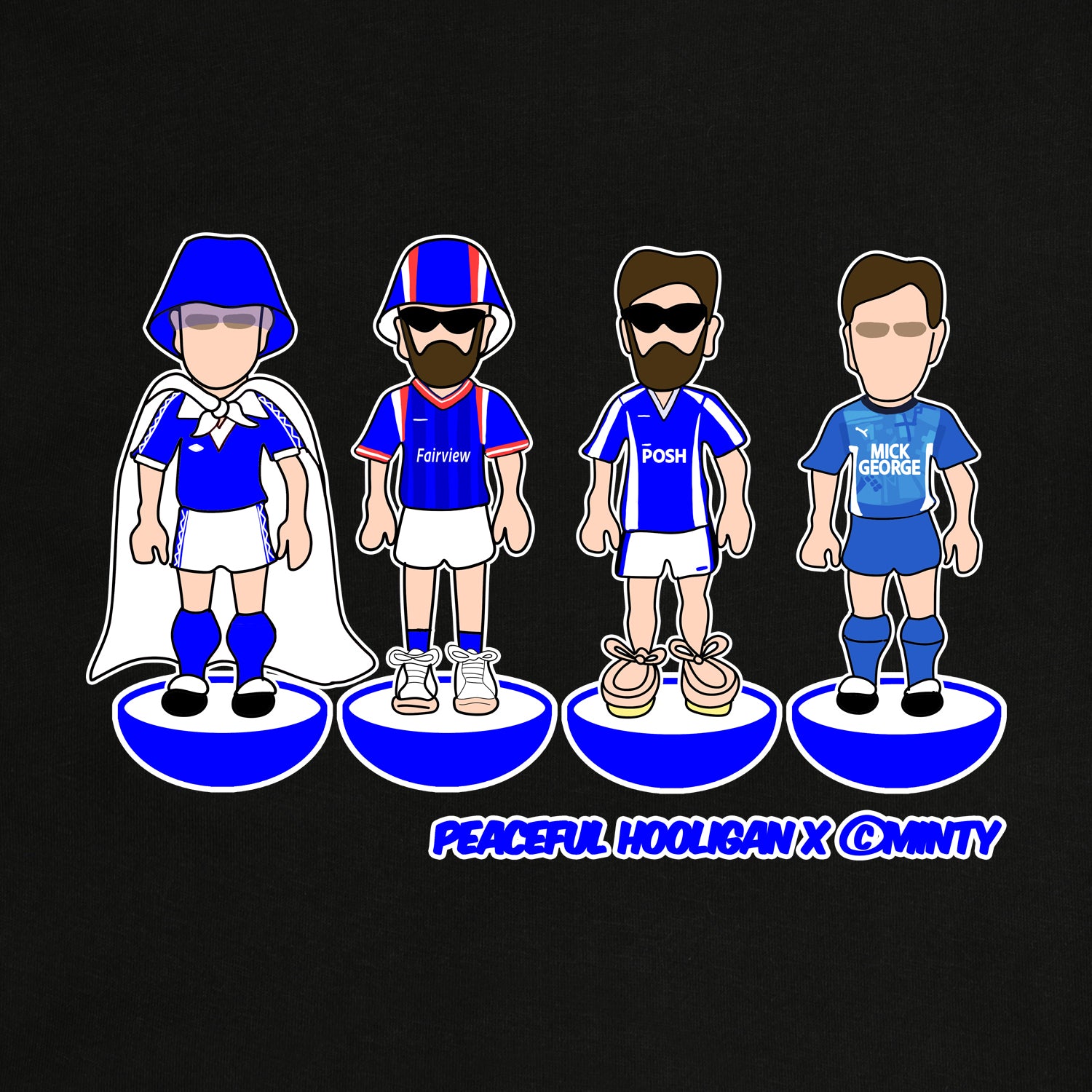 Peterborough United Subbuteo Hoodie Black - Peaceful Hooligan