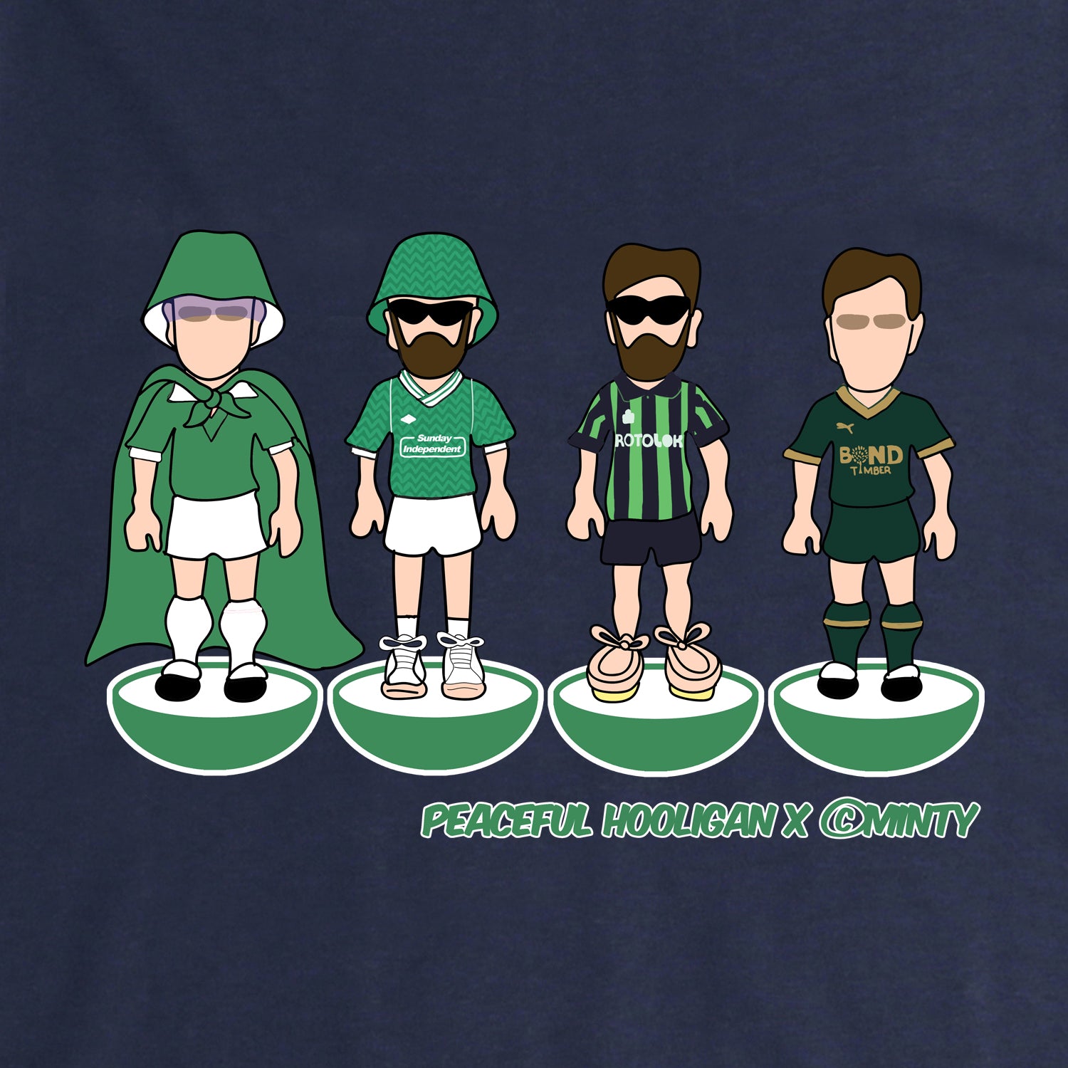 Plymouth Subbuteo Hoodie Navy - Peaceful Hooligan