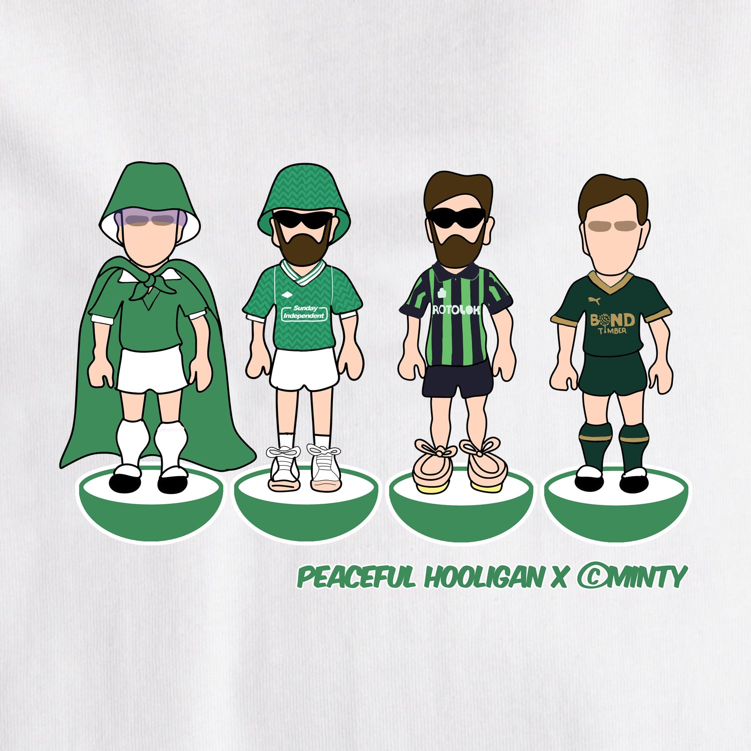 Plymouth Subbuteo T-Shirt White - Peaceful Hooligan