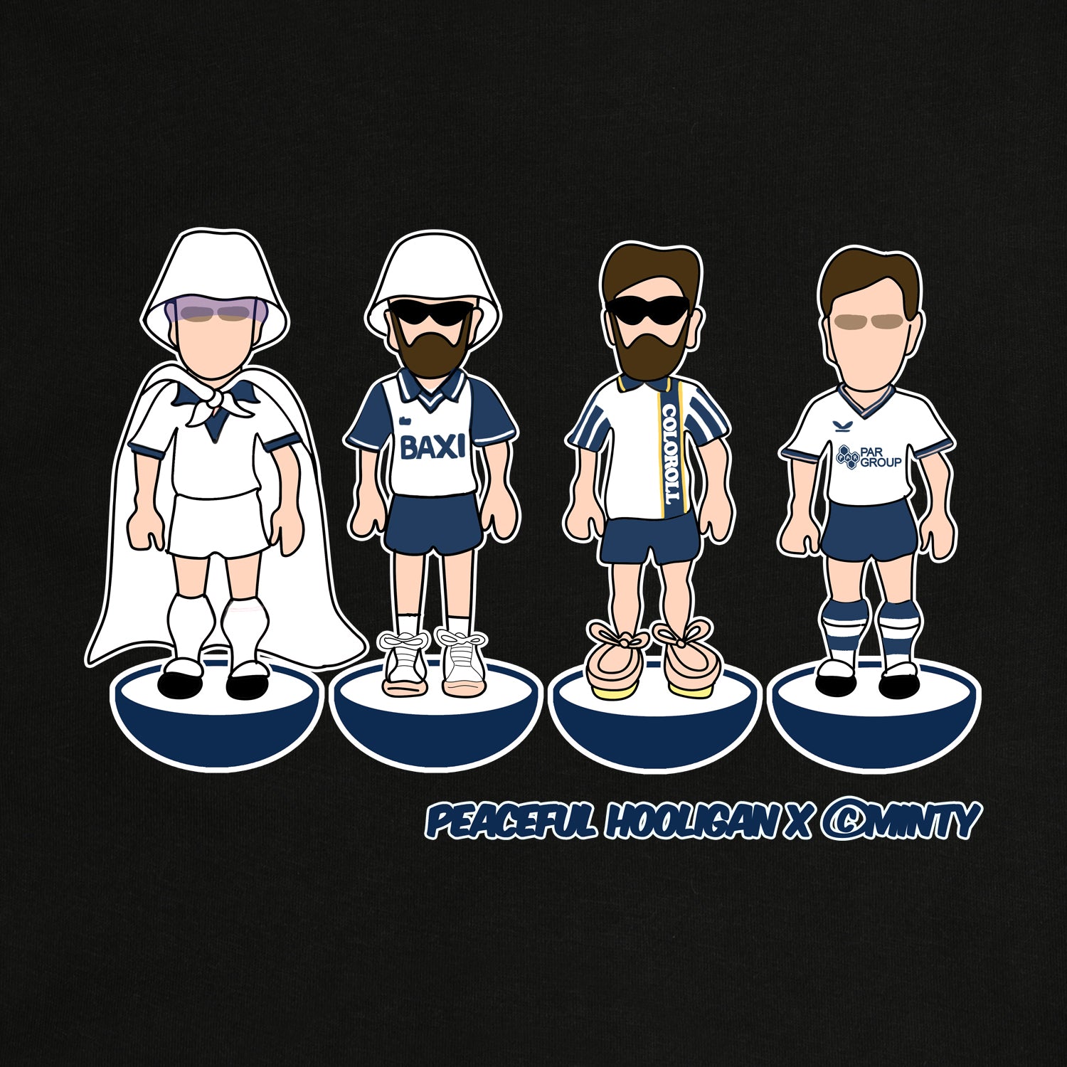 Preston Subbuteo Hoodie Black - Peaceful Hooligan