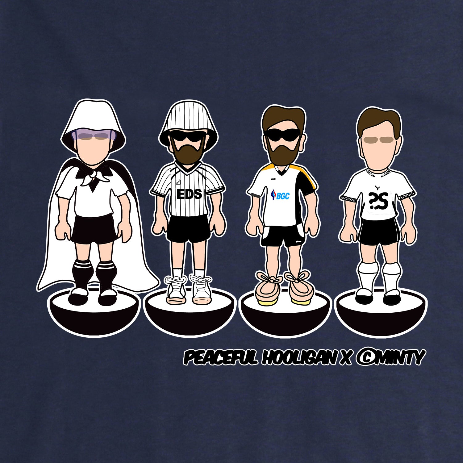 Vale Subbuteo T-Shirt Navy - Peaceful Hooligan