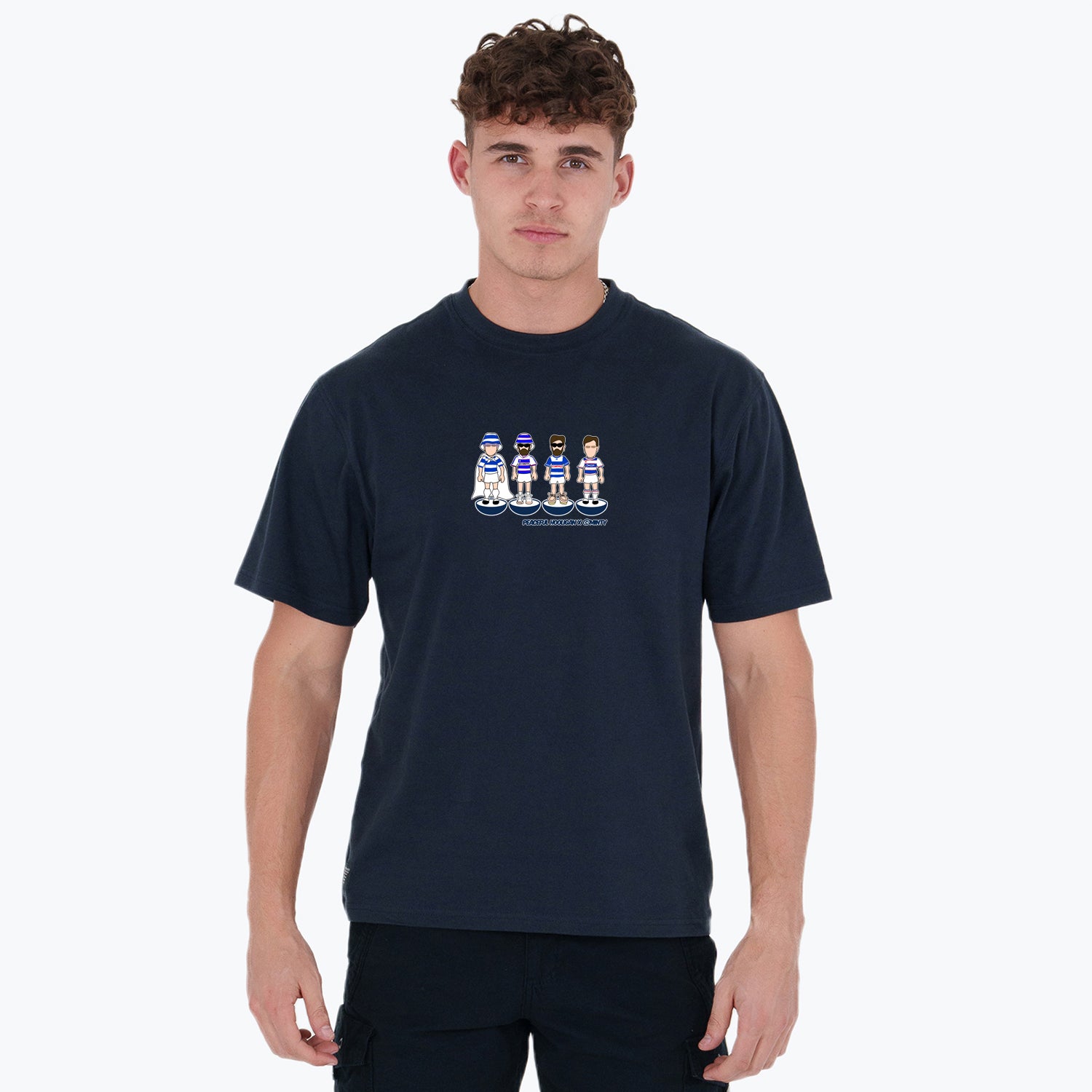 The Hoops Subbuteo T-Shirt Navy - Peaceful Hooligan