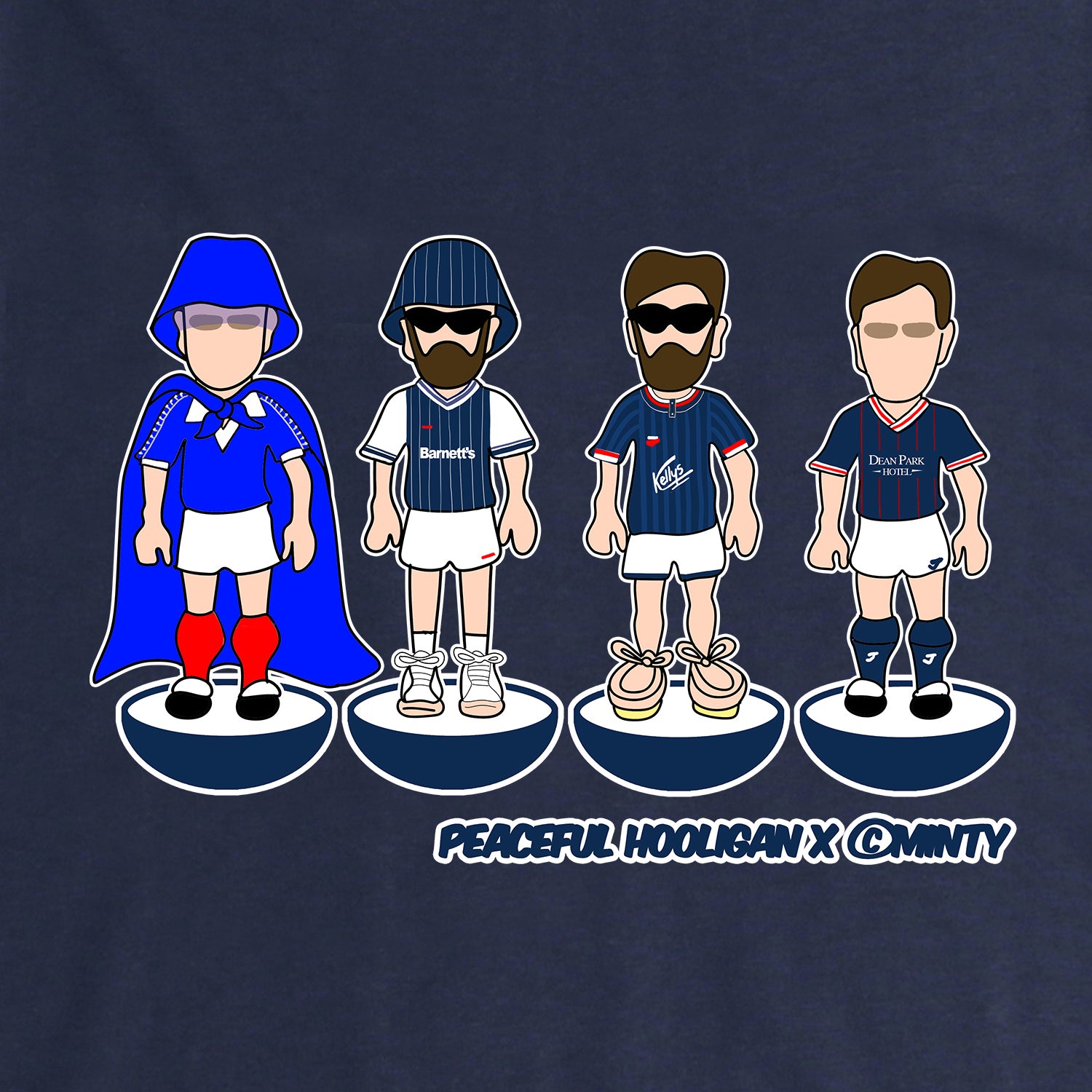 Raith Rovers Subbuteo Sweatshirt Navy - Peaceful Hooligan