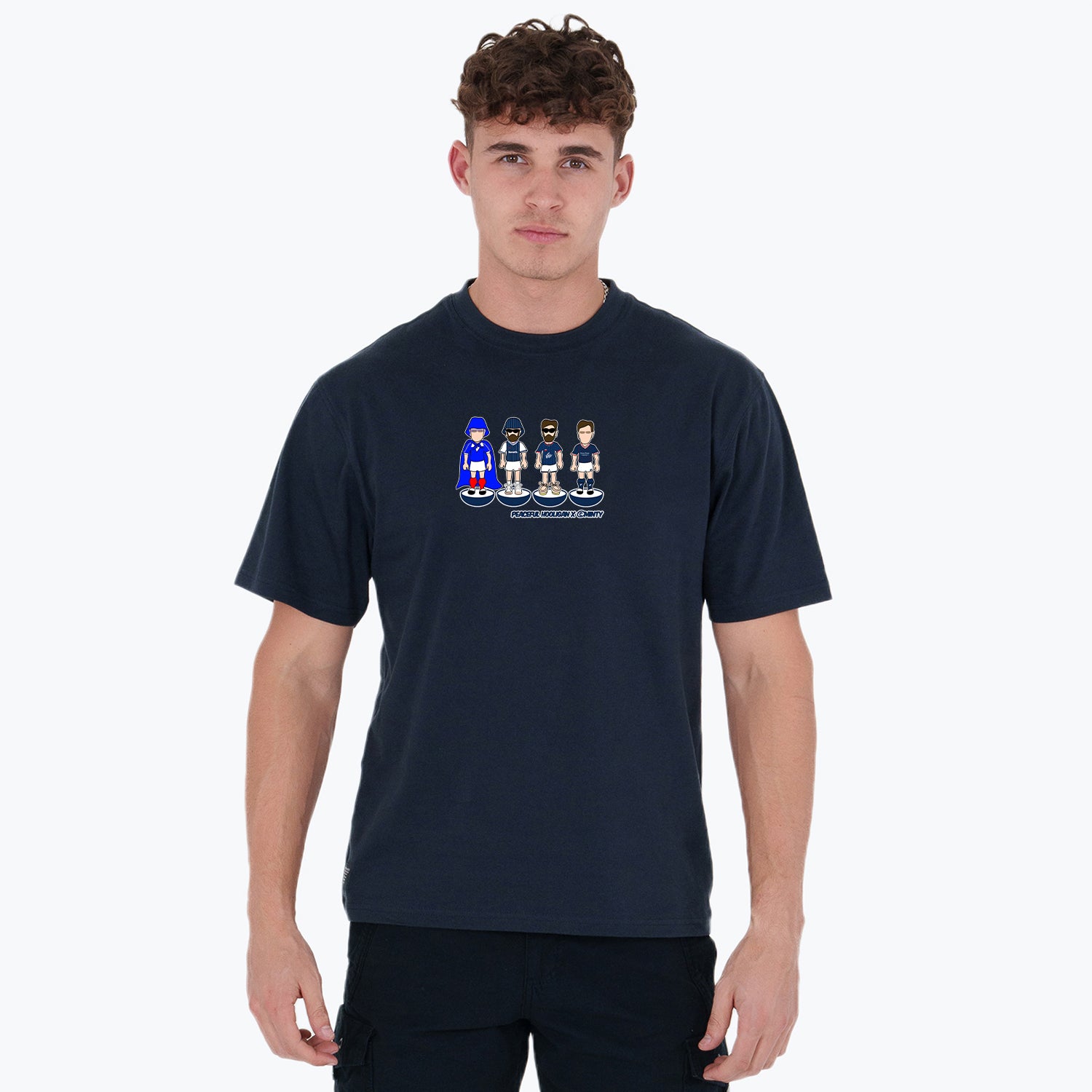 Raith Rovers Subbuteo T-Shirt Navy - Peaceful Hooligan