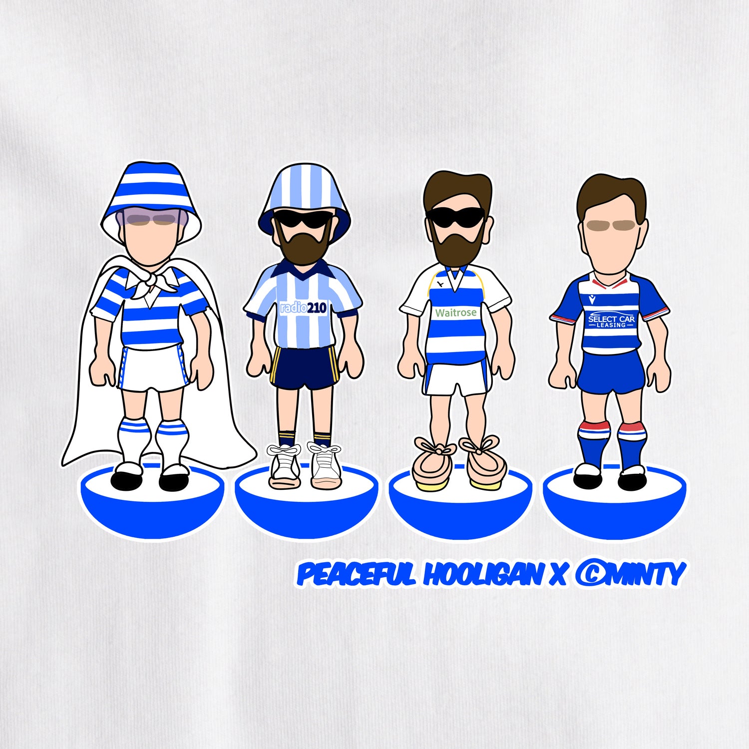 Reading Subbuteo T-Shirt White - Peaceful Hooligan