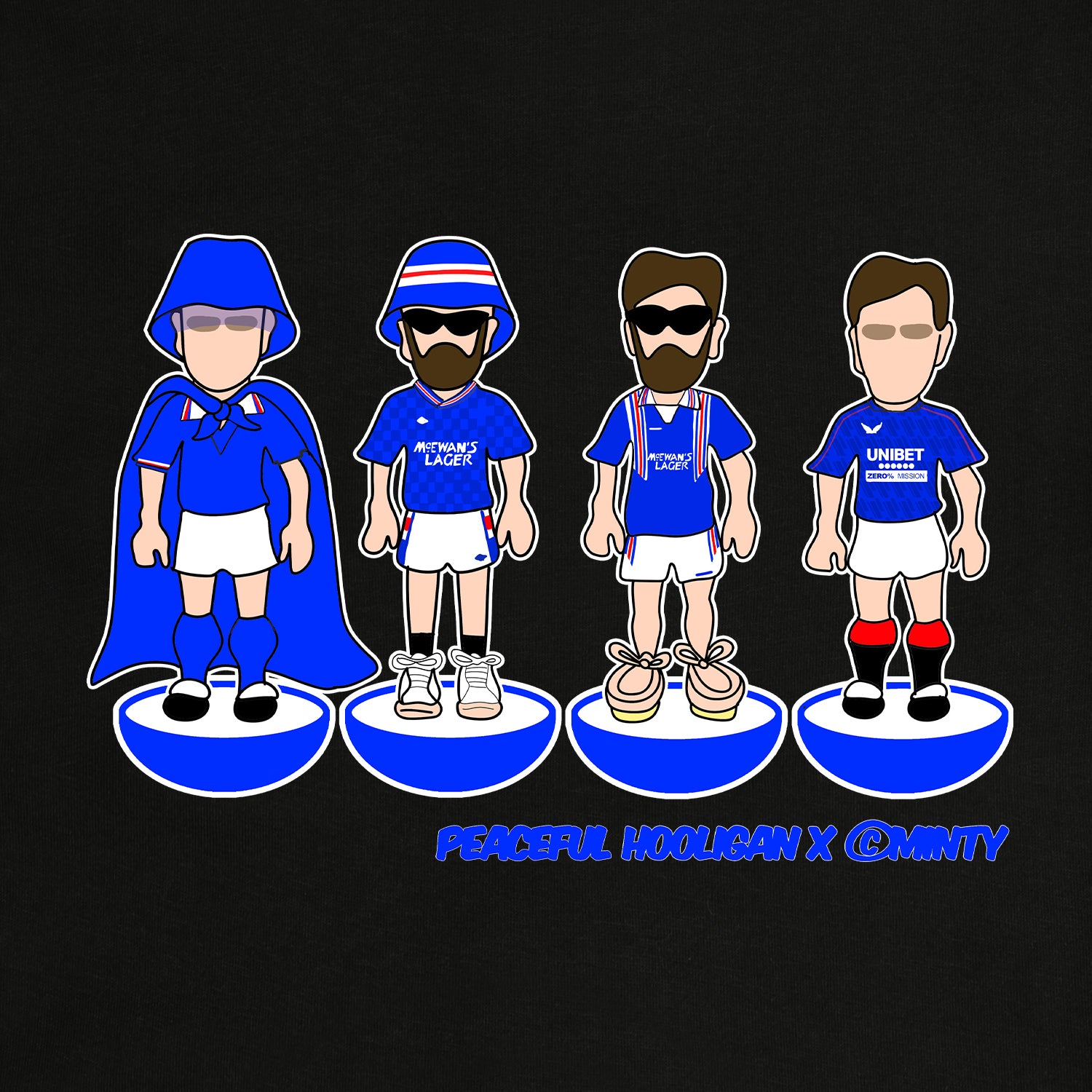 Rangers FC Subbuteo Sweatshirt Black - Peaceful Hooligan