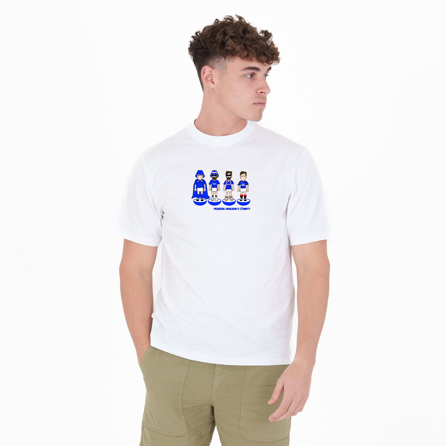 Rangers FC Subbuteo T-Shirt White - Peaceful Hooligan