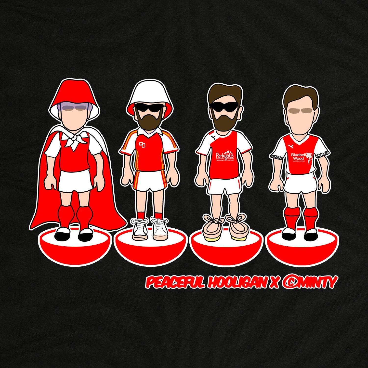 Rotherham United Subbuteo Sweatshirt Black - Peaceful Hooligan