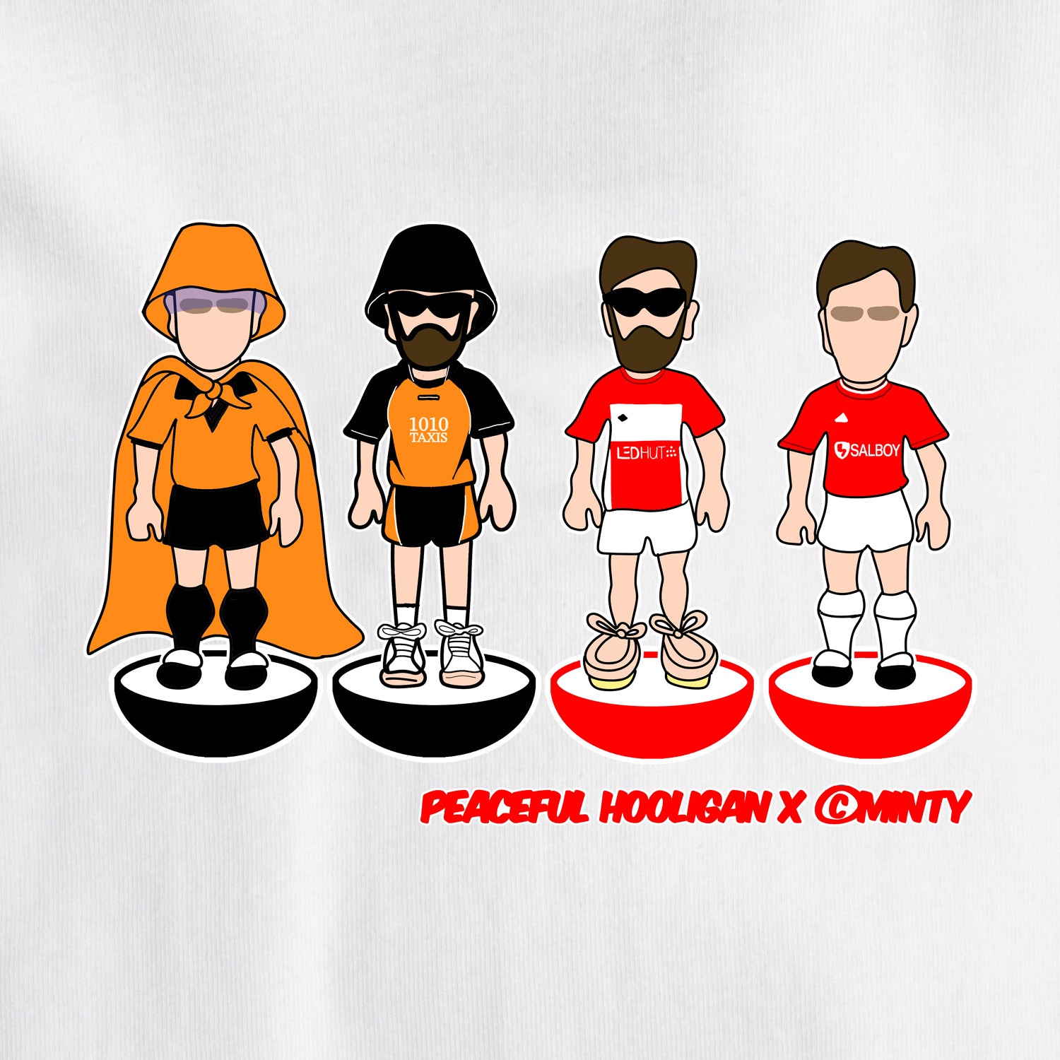 Salford Subbuteo T-Shirt White - Peaceful Hooligan