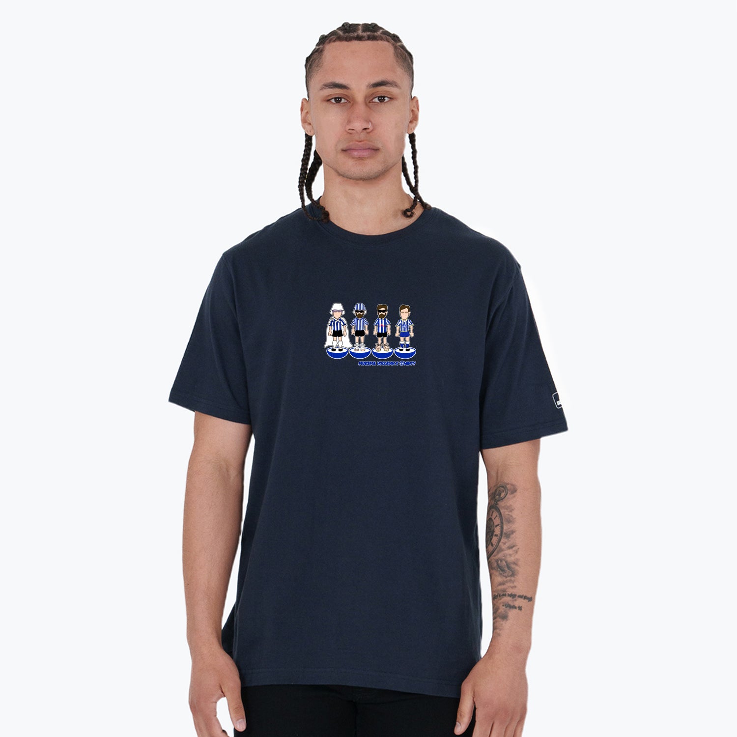 Wednesday Subbuteo T-Shirt Navy - Peaceful Hooligan
