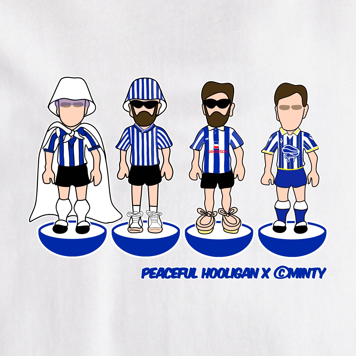 Wednesday Subbuteo T-Shirt White - Peaceful Hooligan