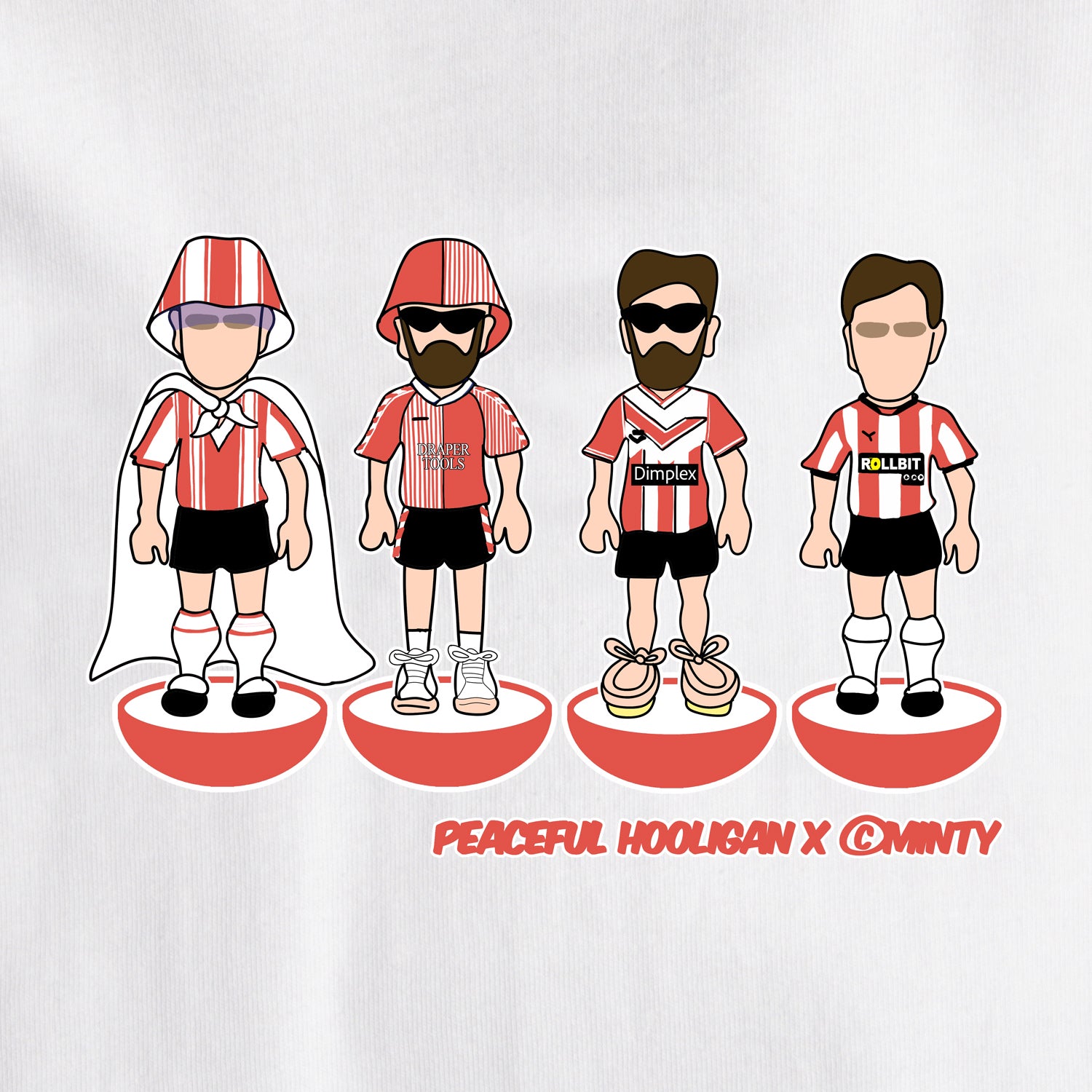 Southampton Subbuteo T-Shirt White - Peaceful Hooligan