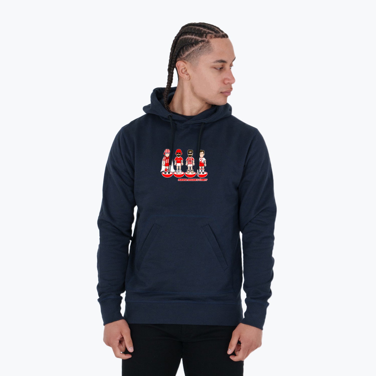 Stevenage Subbuteo Hoodie Navy - Peaceful Hooligan