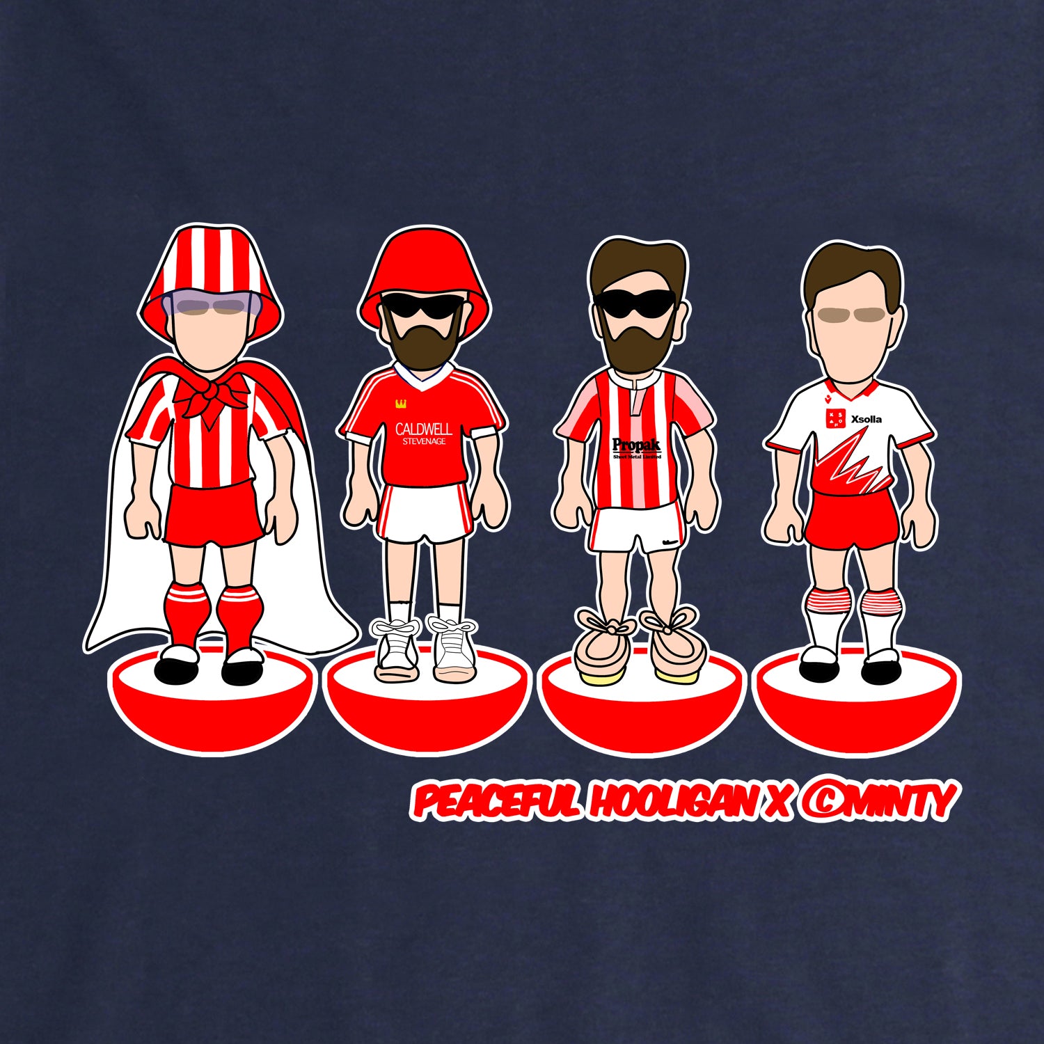 Stevenage Subbuteo Sweatshirt Navy - Peaceful Hooligan