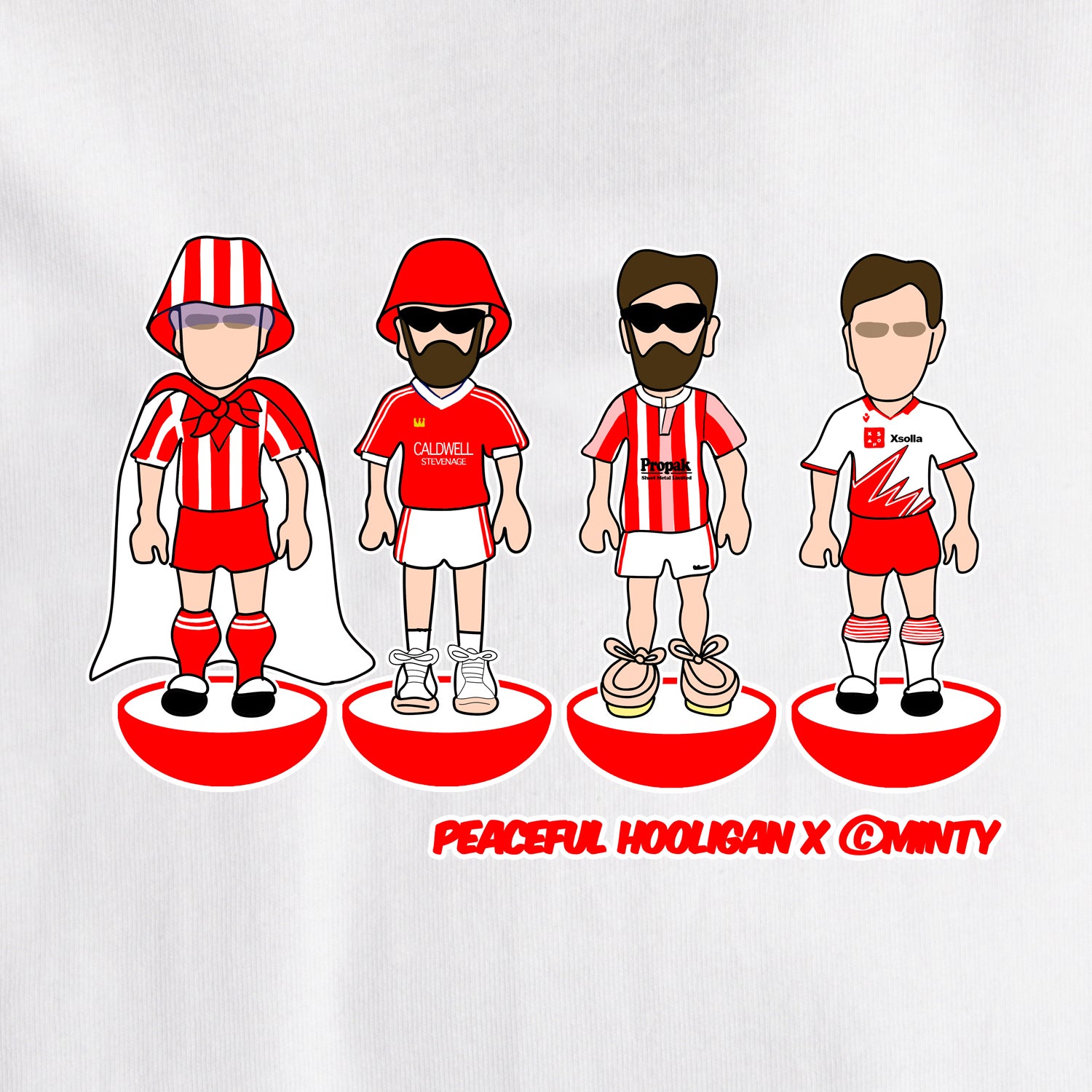 Stevenage Subbuteo T-Shirt White - Peaceful Hooligan
