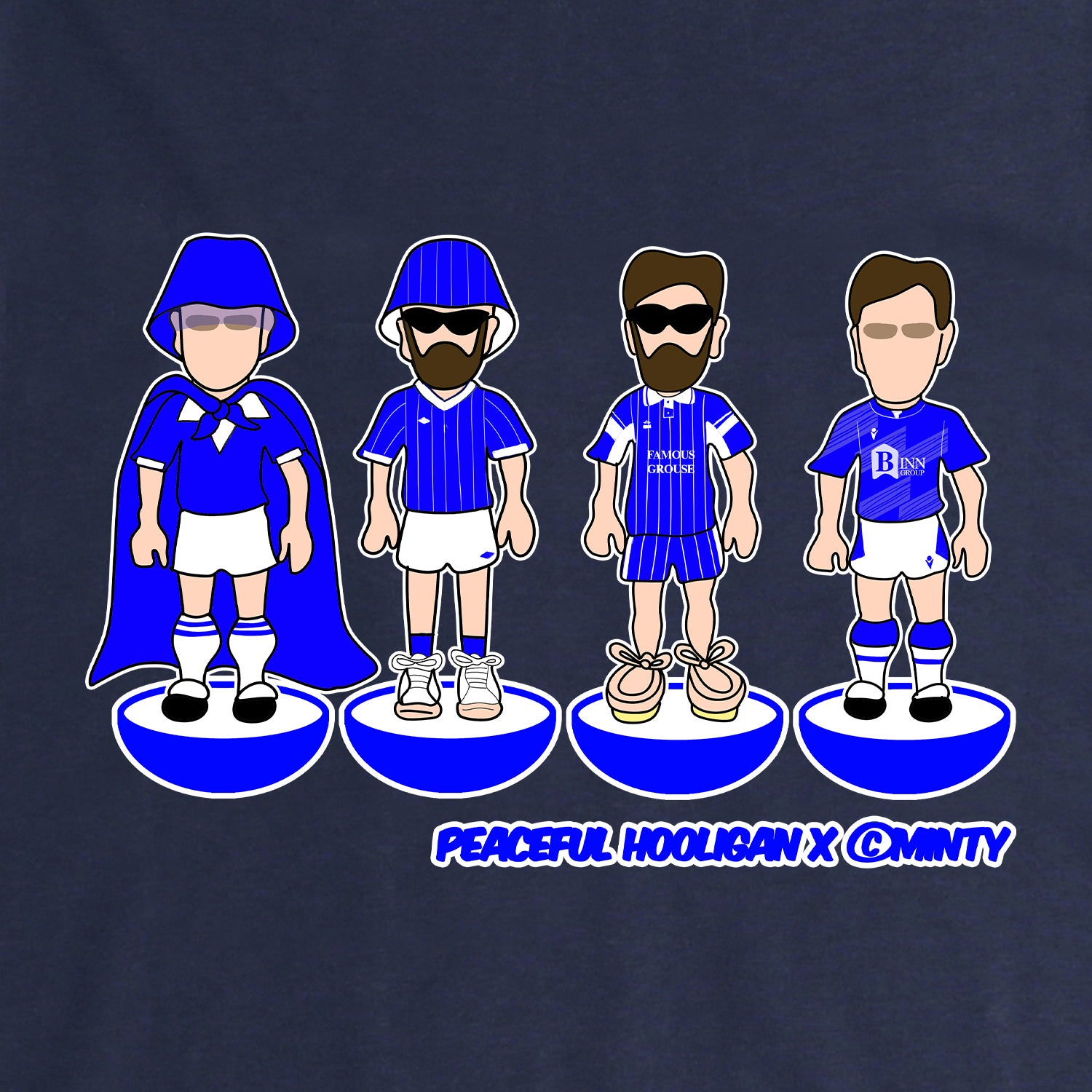 St Johnstone Subbuteo T-Shirt Navy - Peaceful Hooligan