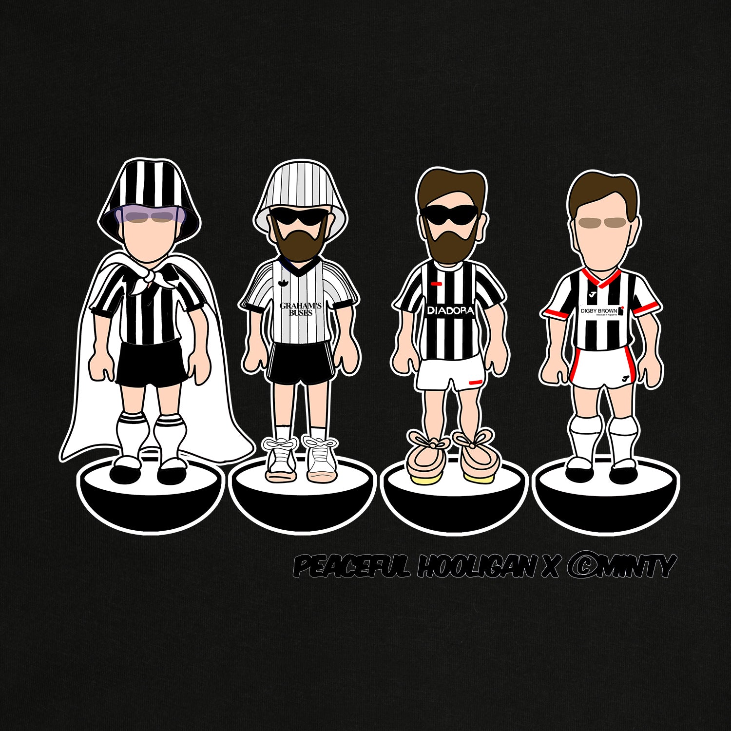 St Mirren Subbuteo Hoodie Black - Peaceful Hooligan