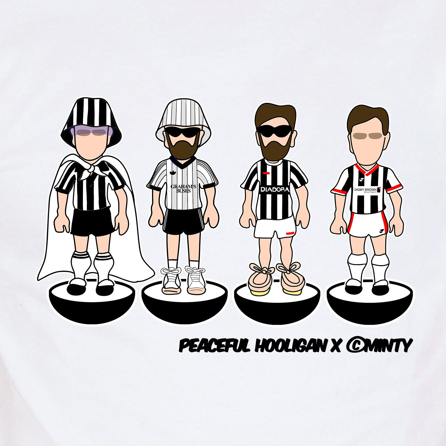 St Mirren Subbuteo T-Shirt White - Peaceful Hooligan