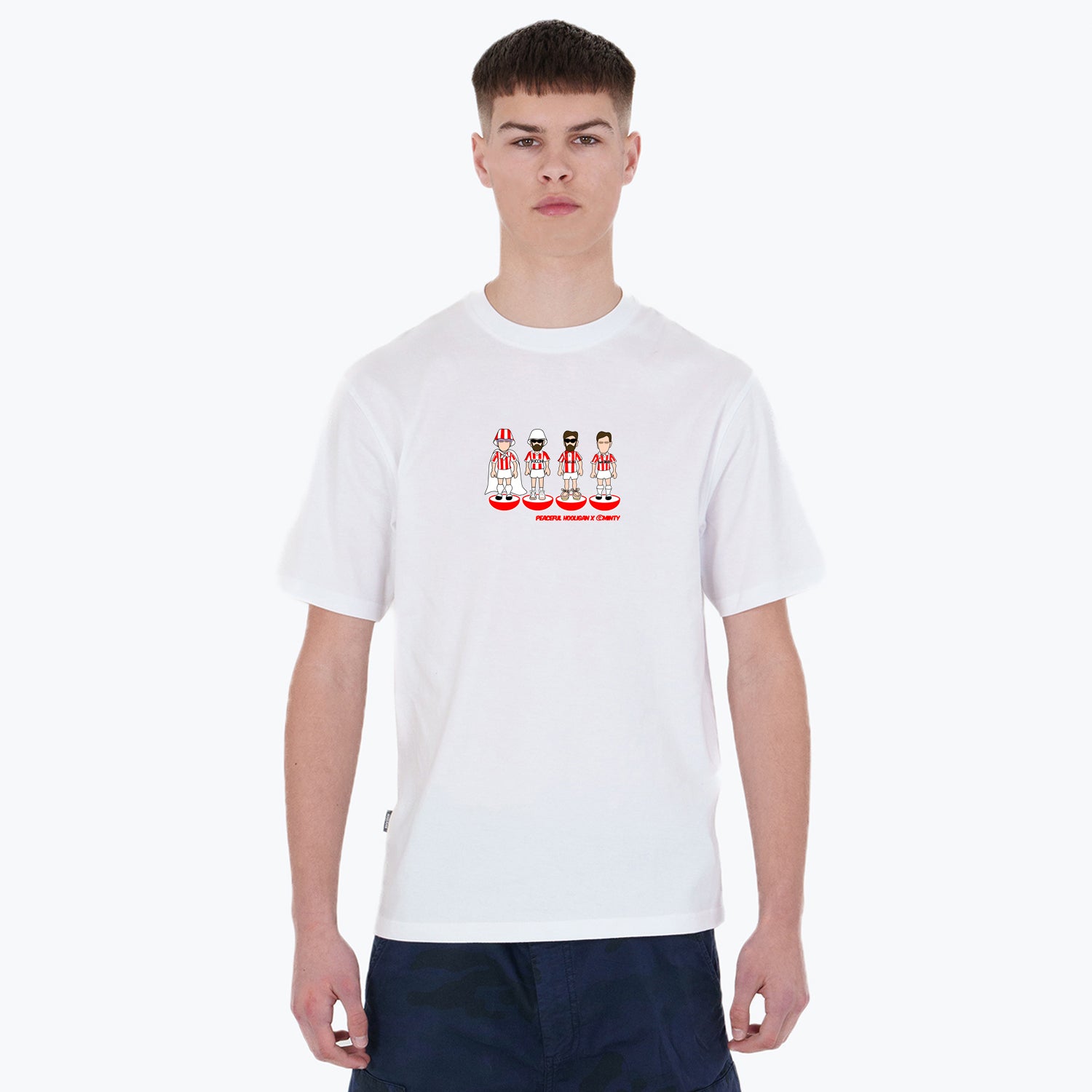 Stoke Subbuteo T-Shirt White - Peaceful Hooligan