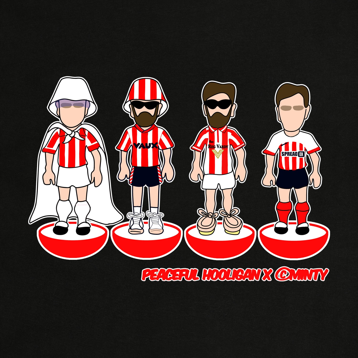 Sunderland Subbuteo Sweatshirt Black - Peaceful Hooligan