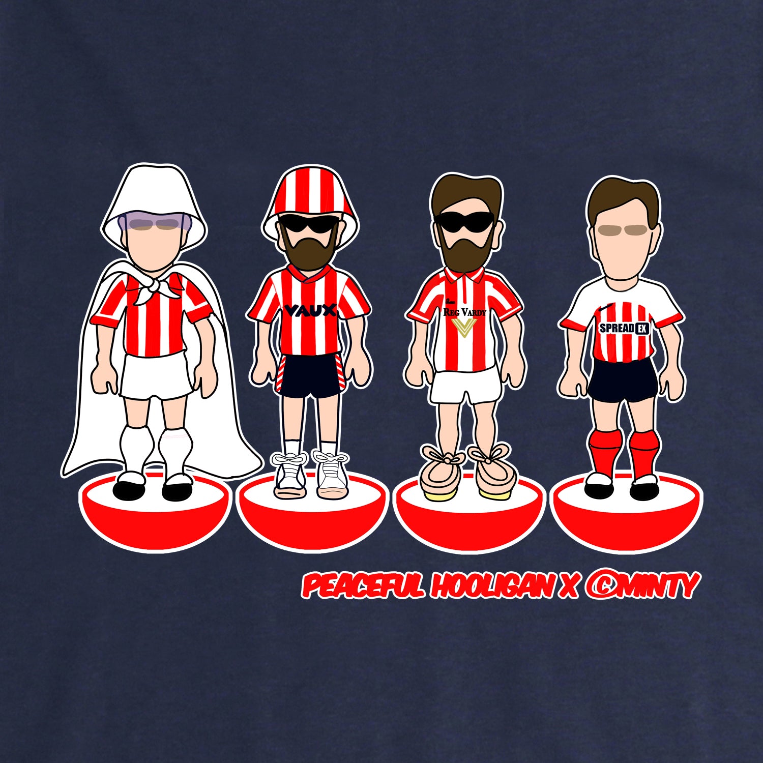 Sunderland Subbuteo T-Shirt Navy - Peaceful Hooligan