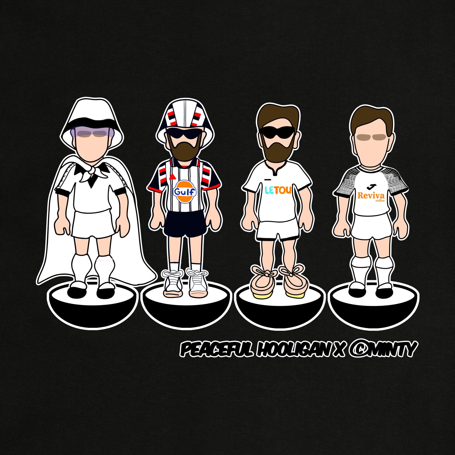 Swansea Subbuteo Sweatshirt Black - Peaceful Hooligan