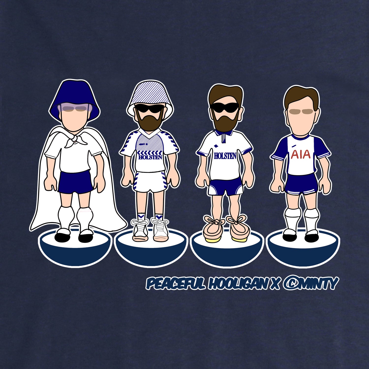 The Spurs Subbuteo Hoodie Navy - Peaceful Hooligan