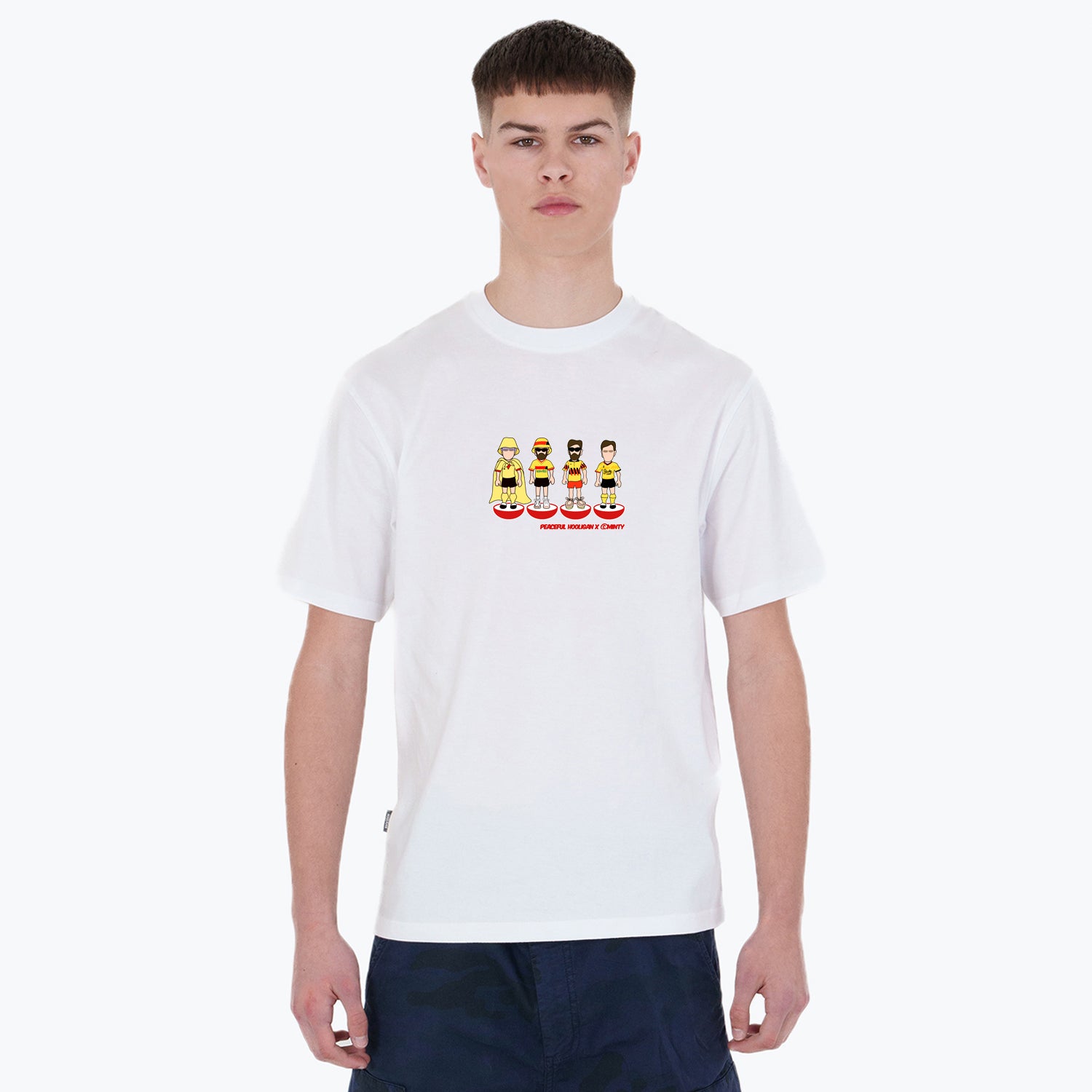 Vicarage Road Subbuteo T-Shirt White - Peaceful Hooligan