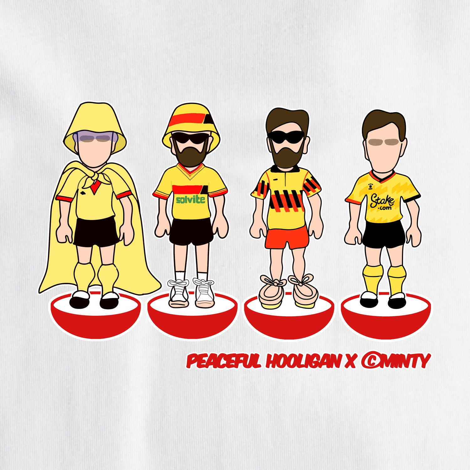 Vicarage Road Subbuteo T-Shirt White - Peaceful Hooligan