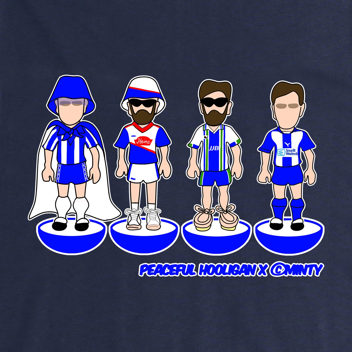 Wigan Subbuteo Hoodie Navy - Peaceful Hooligan