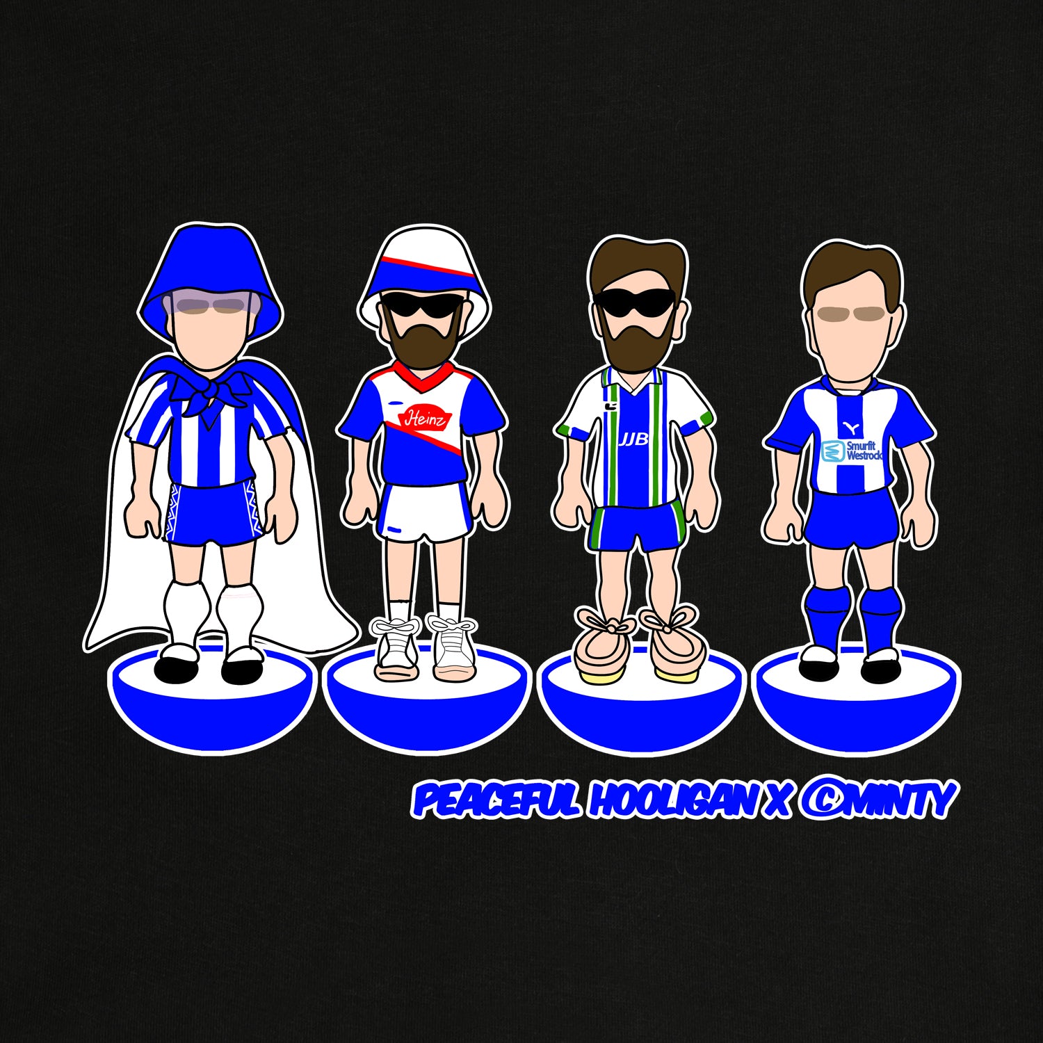 Wigan Subbuteo T-Shirt Black - Peaceful Hooligan